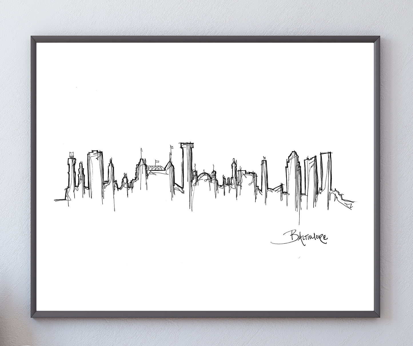 Baltimore Skyline Art Print, Baltimore Print, Baltimore Poster, Wall Art, Original Art Minimalist Art Travel Gift Home Decor Office Decor