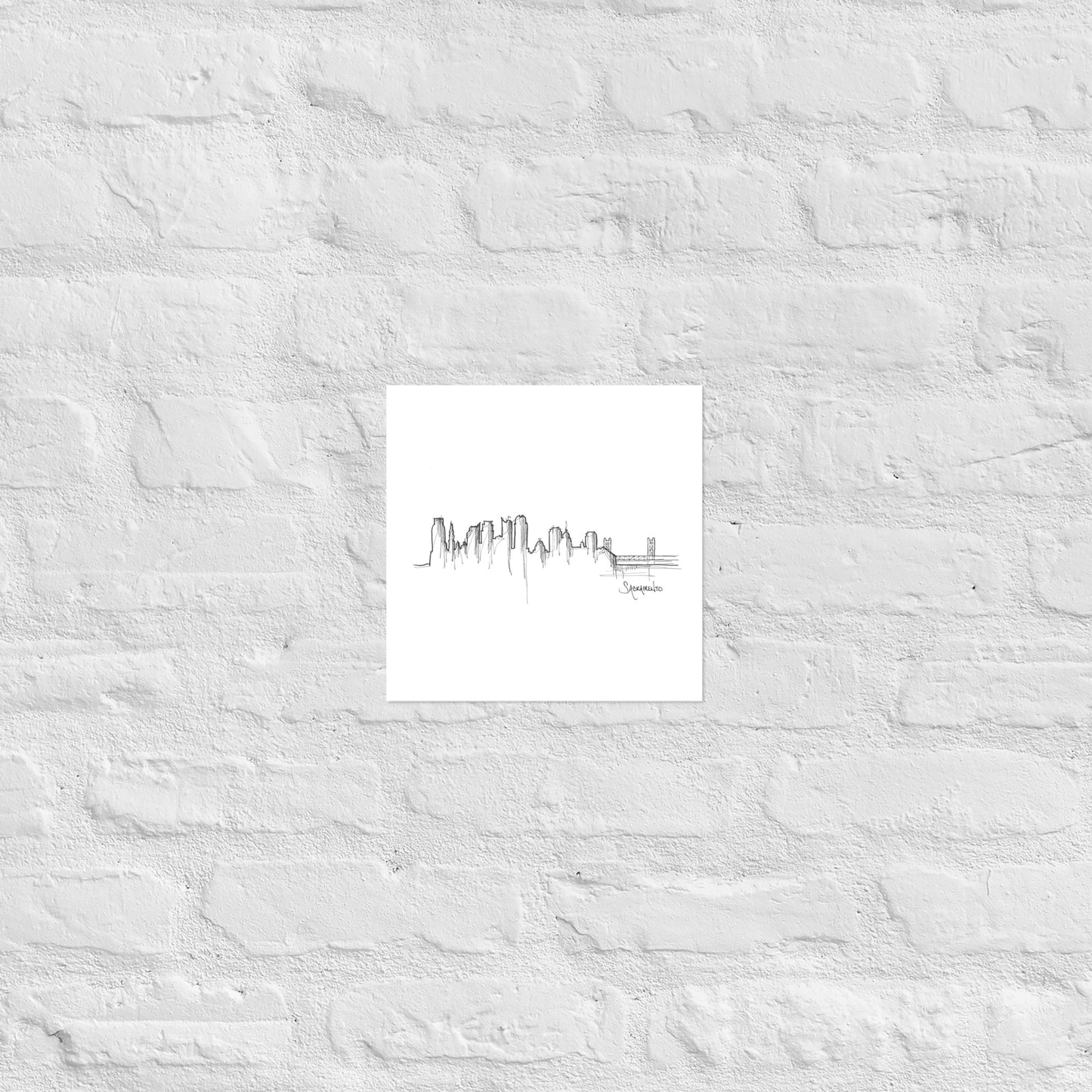 Sacramento Skyline Art Print, Sacramento Print, Sacramento Poster, Wall Art, Original Art Minimalist Art Travel Gift Home Decor Office
