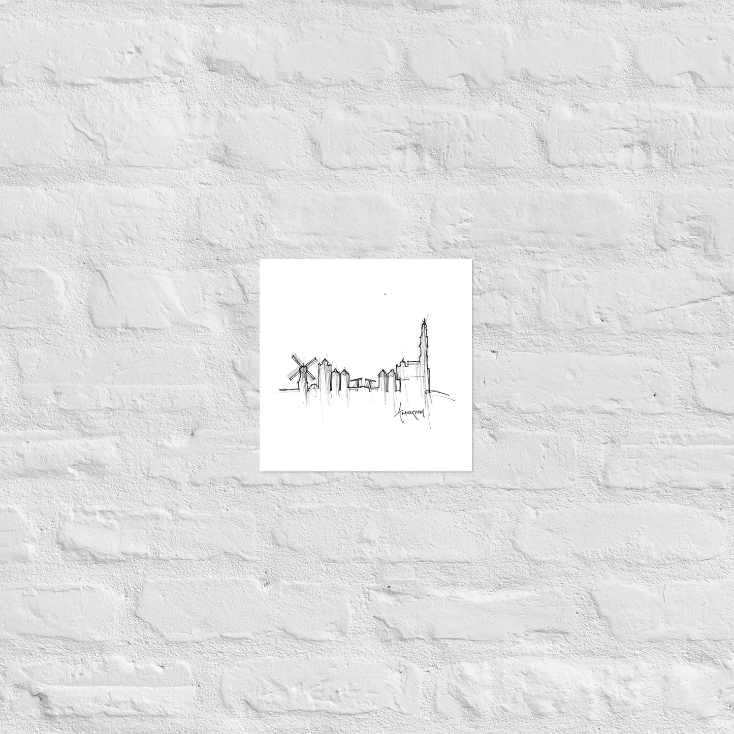 Amsterdam Skyline Art Print, Amsterdam Print, Amsterdam Poster, Wall Art, Original Art, Minimalist Art, Office Decor Travel Gift, Home Decor