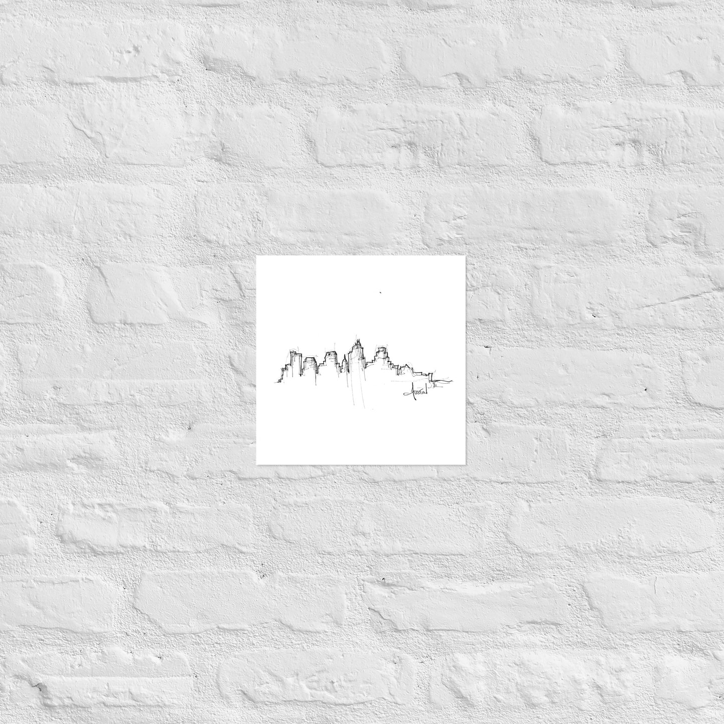 Austin TX Skyline Art Print, Austin Print, Austin Poster, Wall Art, Original Art, Minimalist Art, Office Decor, Travel Gift, Home Decor