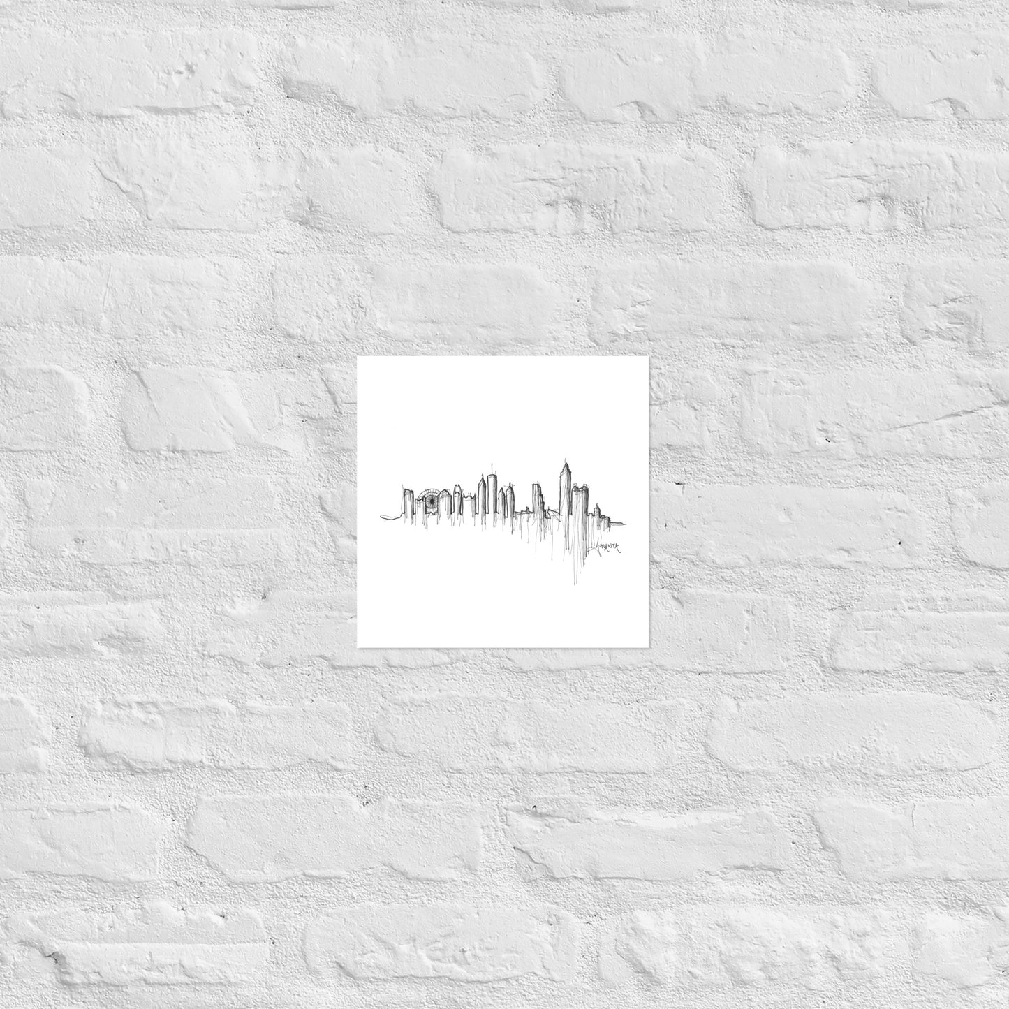 Atlanta Skyline Art Print, Atlanta Print, Atlanta Poster, Wall Art, Original Art Minimalist