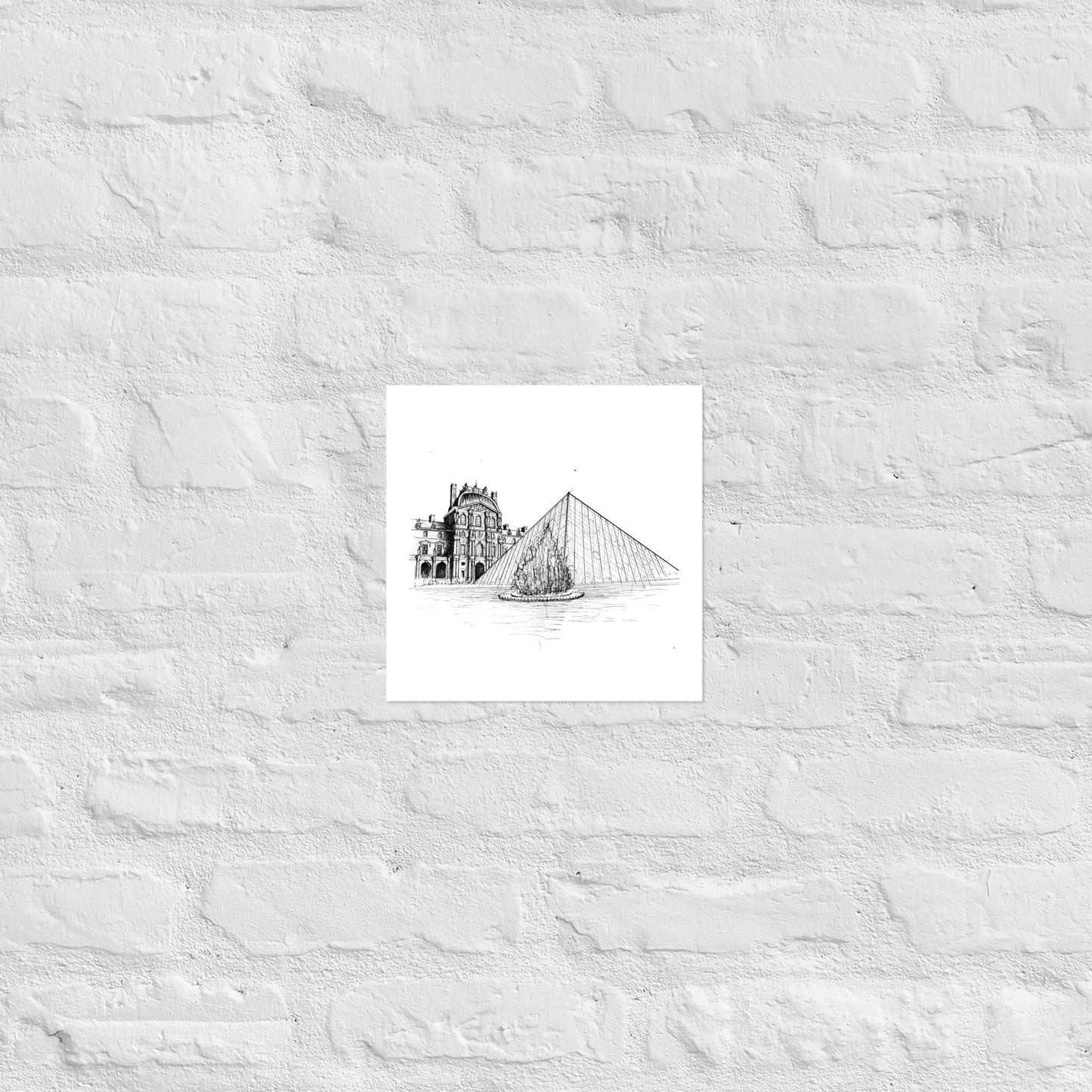 Louvre Paris Art Print, Wall Art, The Louvre Museum, Architecture Art, Black and White, Original Art, Office Decor, Travel Gift, Home Decor
