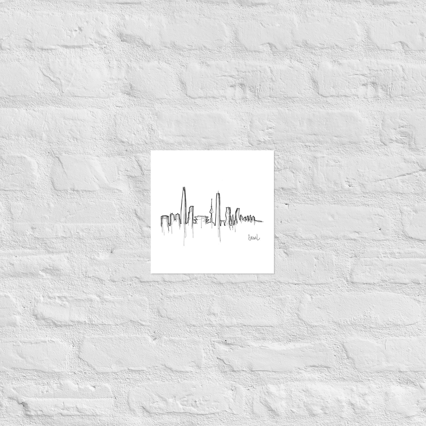 Seoul Skyline Art Print, Seoul Print, Seoul Poster, Wall Art, Original Art, Minimalist Art Travel Gift Home Decor Office Decor