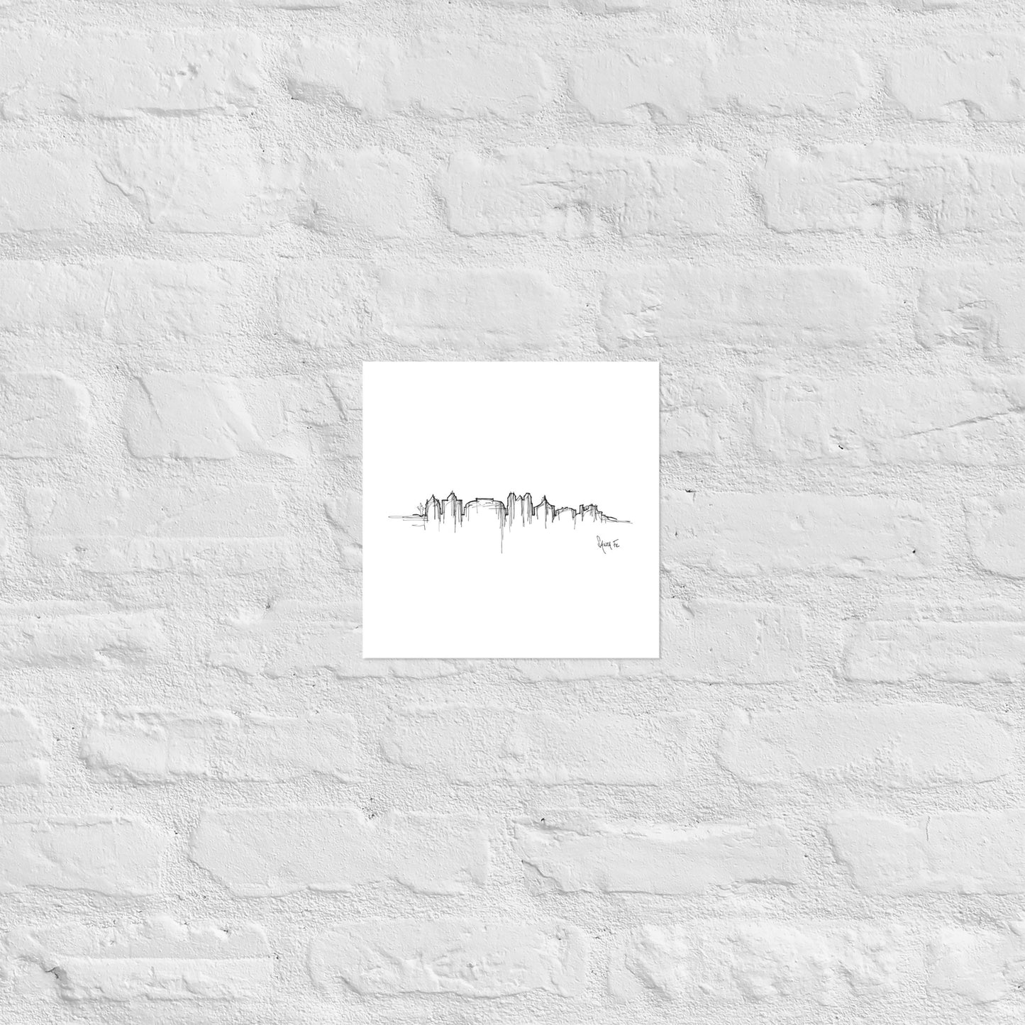 Santa Fe Skyline Art Print, Santa Fe Print, Santa Fe Poster, Wall Art, Original Art, Minimalist Art Travel Gift Home Decor Office Decor