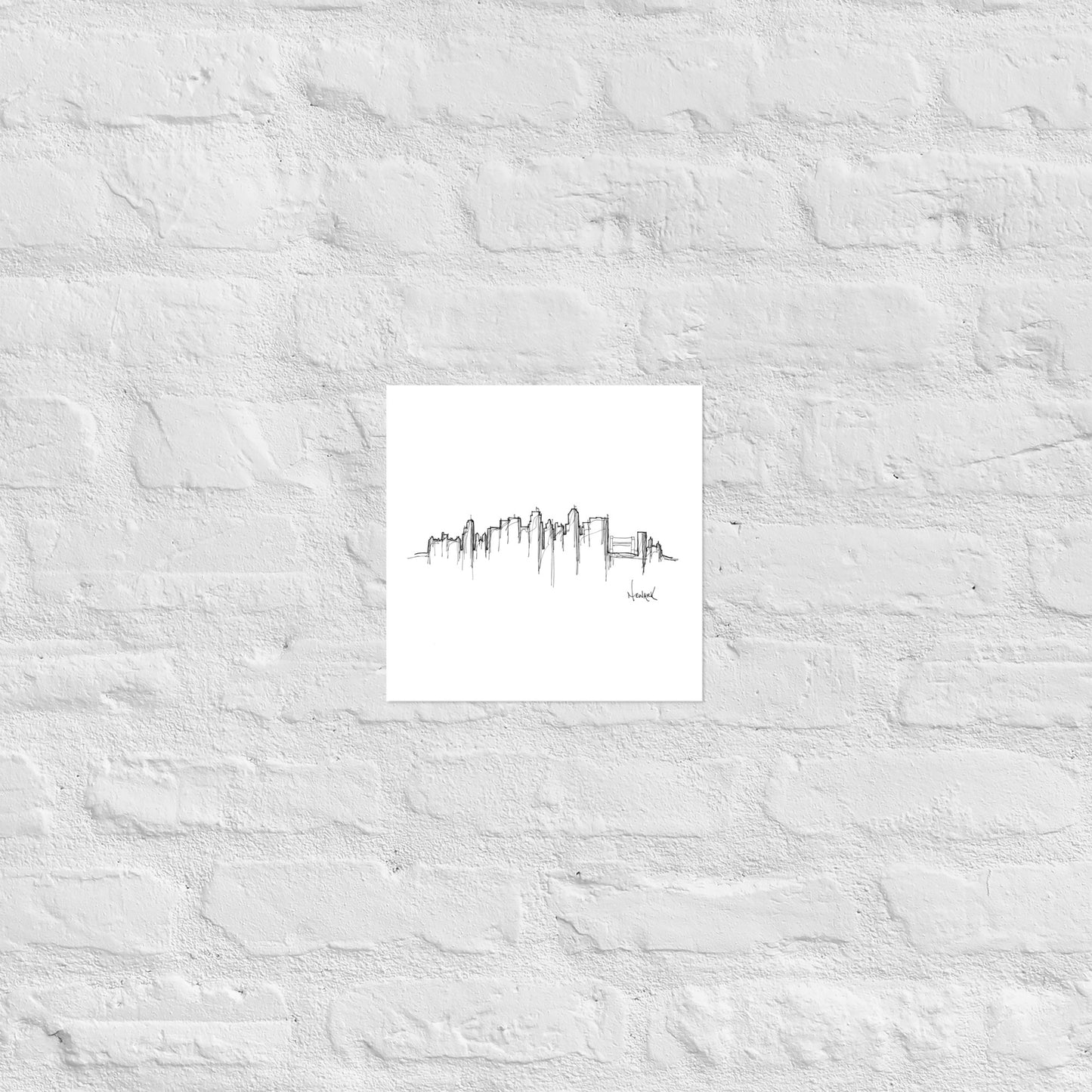 Newark New Jersey Skyline Art Print, Newark Print, Newark Poster, Wall Art, Original Art Minimalist Art Travel Gift Home Decor Office