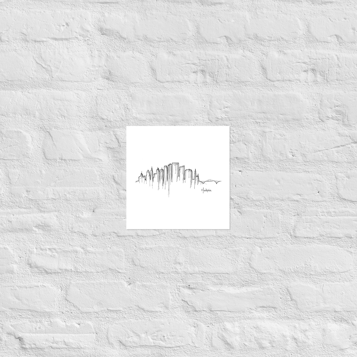 Milwaukee Skyline Art Print, Milwaukee Print, Milwaukee Poster, Wall Art, Original Art Minimalist Art Travel Gift Home Decor Office