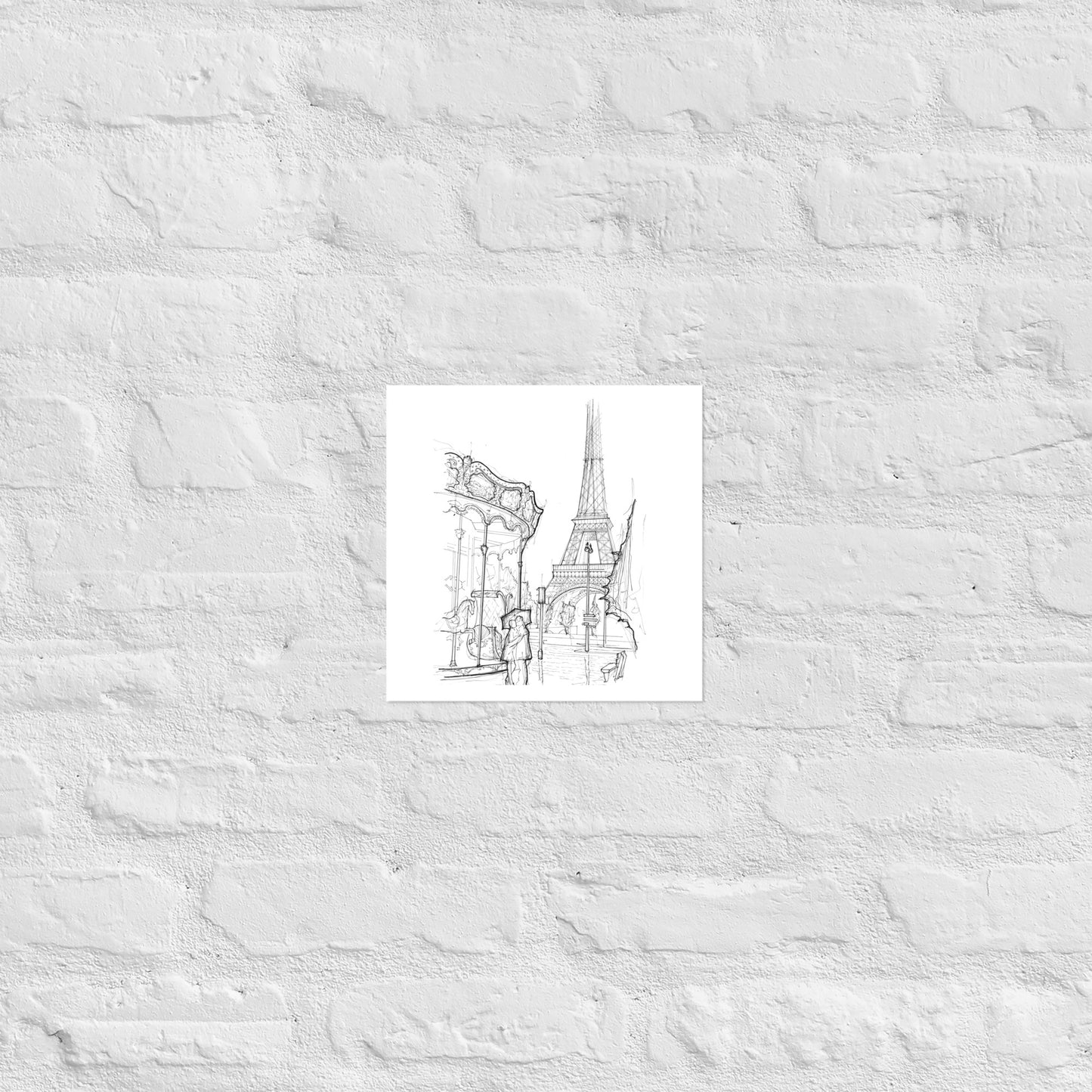 Eiffel Tower Paris in the Rain Art Print