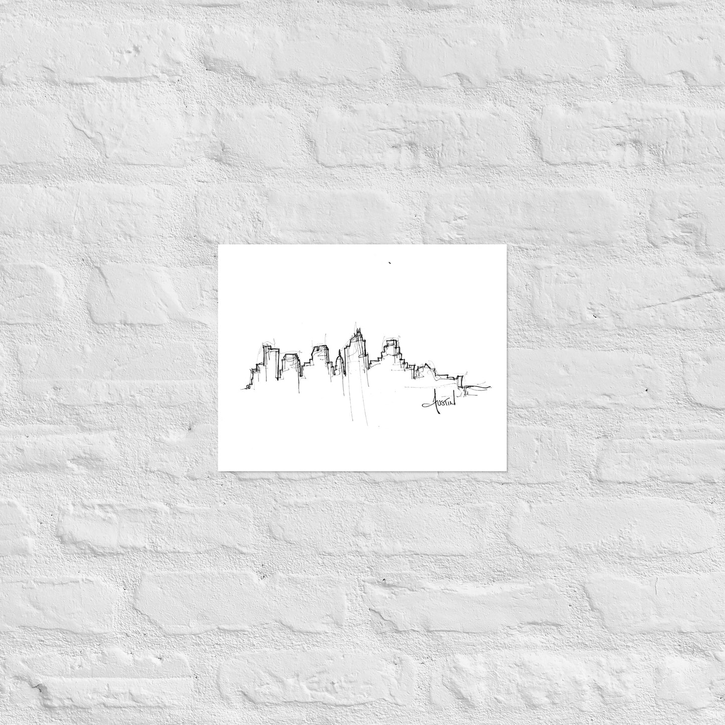 Austin TX Skyline Art Print, Austin Print, Austin Poster, Wall Art, Original Art, Minimalist Art, Office Decor, Travel Gift, Home Decor