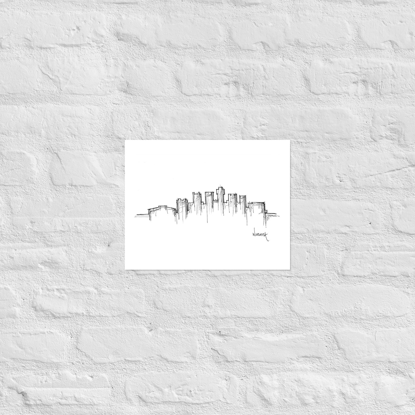 Wichita Skyline Art Print, Wichita Print, Wichita Poster, Wall Art, Original Art, Minimalist Art, Travel Gift, Home Decor, Office Decor
