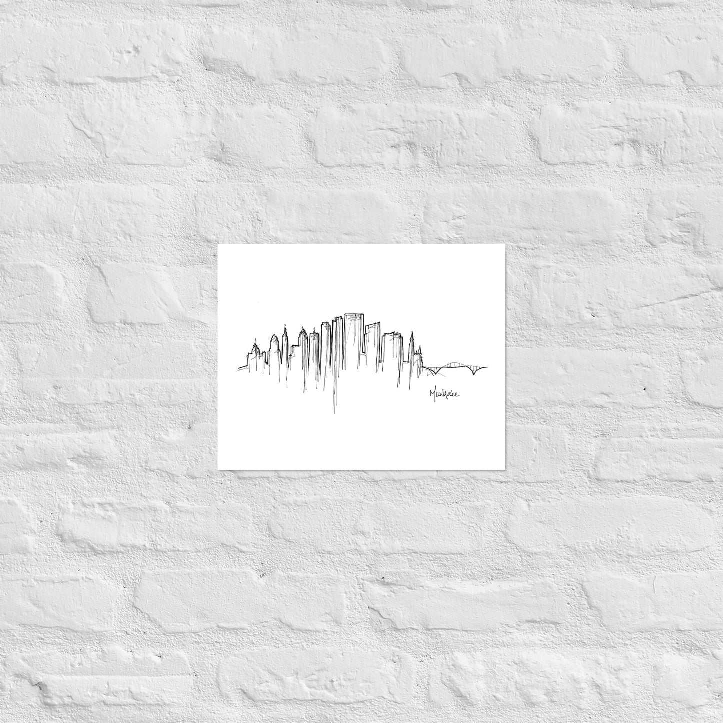 Milwaukee Skyline Art Print, Milwaukee Print, Milwaukee Poster, Wall Art, Original Art Minimalist Art Travel Gift Home Decor Office