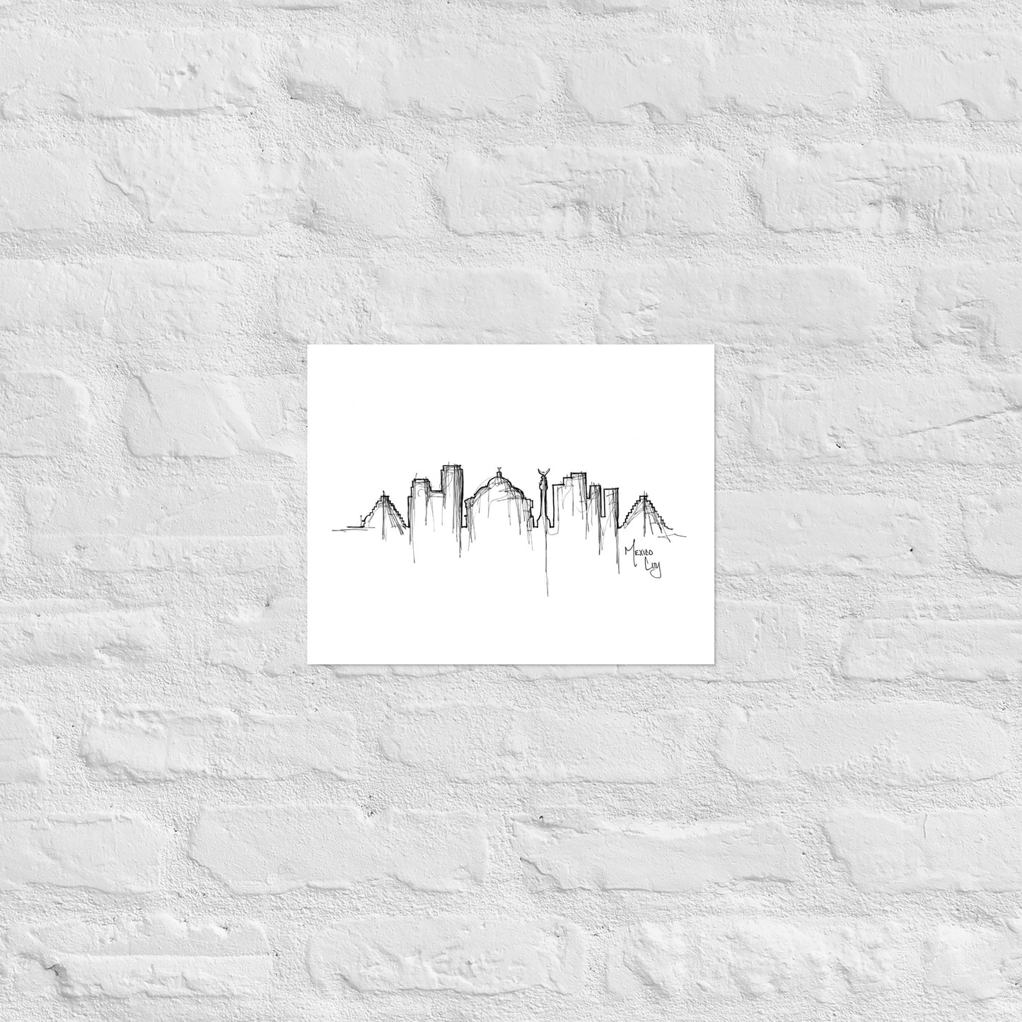 Mexico City Skyline Art Print, Mexico City Print, Mexico City Poster, Wall Art, Original Art Minimalist Art Travel Gift Home Decor Office