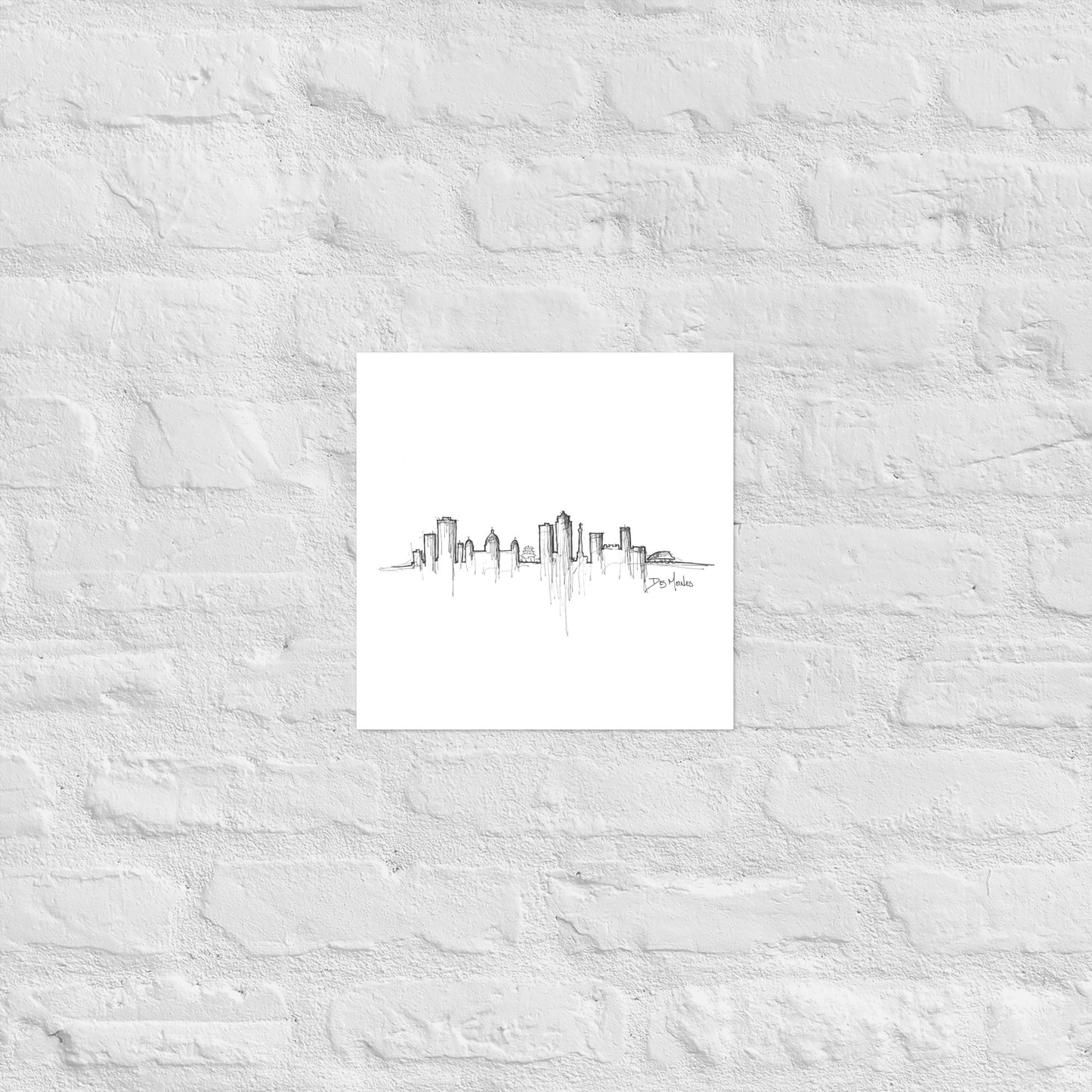 Des Moines Skyline Art Print, Des Moines Print, Des Moines Poster, Wall Art, Original Art Minimalist Art Travel Gift Home Decor Office Decor