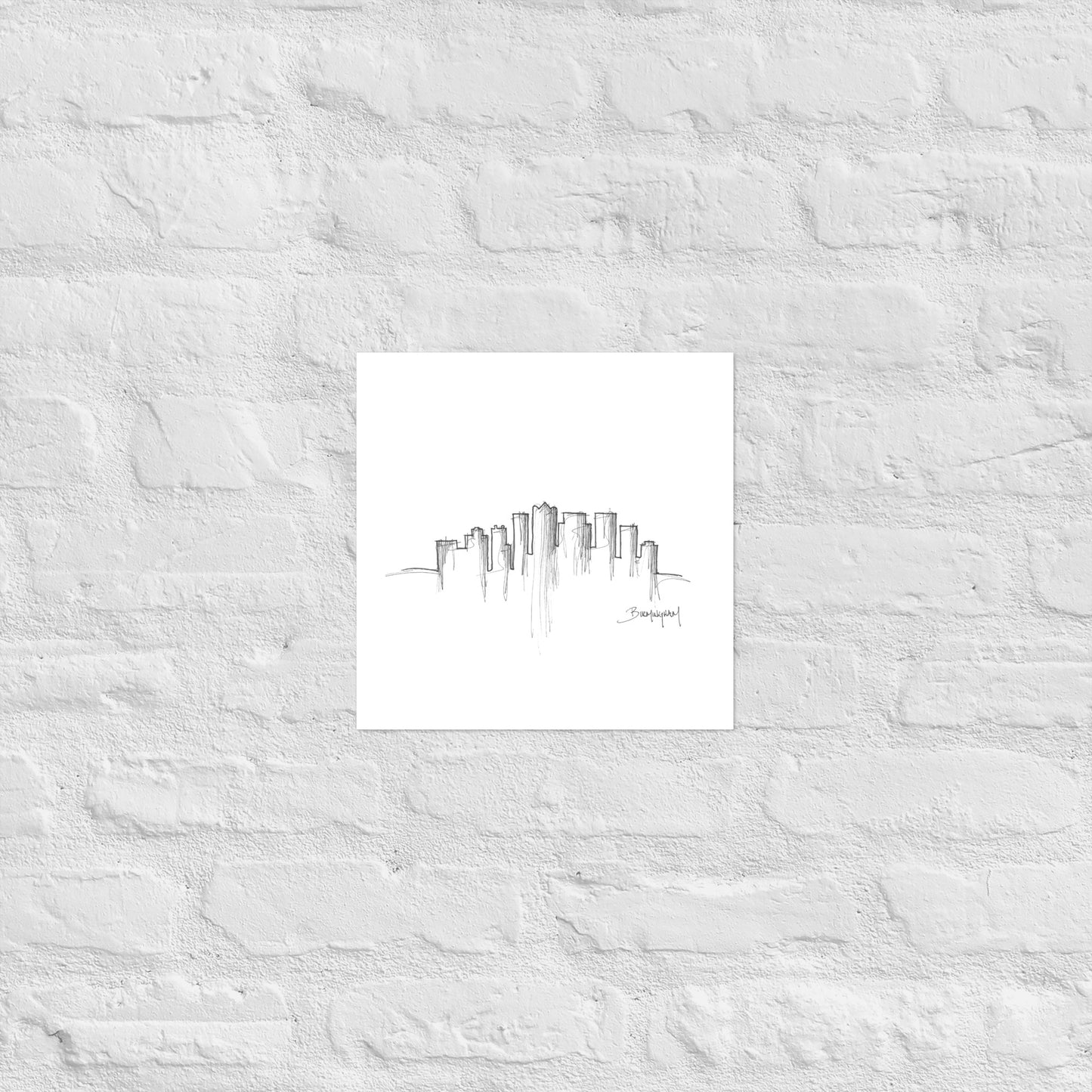 Birmingham Skyline Art Print, Birmingham Print, Birmingham Poster, Wall Art, Original Art Minimalist Art Travel Gift Home Decor Office Decor