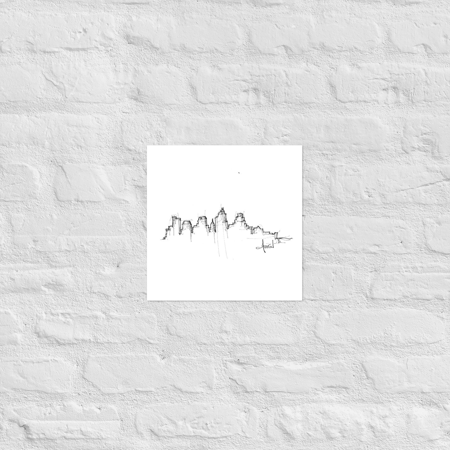 Austin TX Skyline Art Print, Austin Print, Austin Poster, Wall Art, Original Art, Minimalist Art, Office Decor, Travel Gift, Home Decor