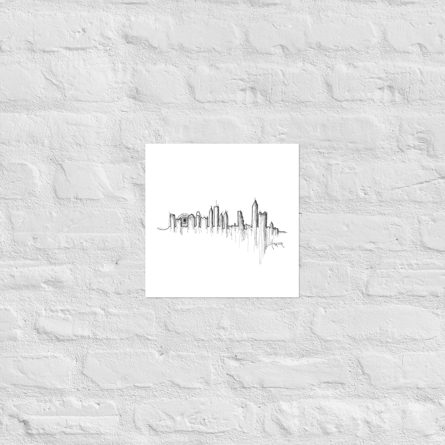 Atlanta Skyline Art Print, Atlanta Print, Atlanta Poster, Wall Art, Original Art Minimalist
