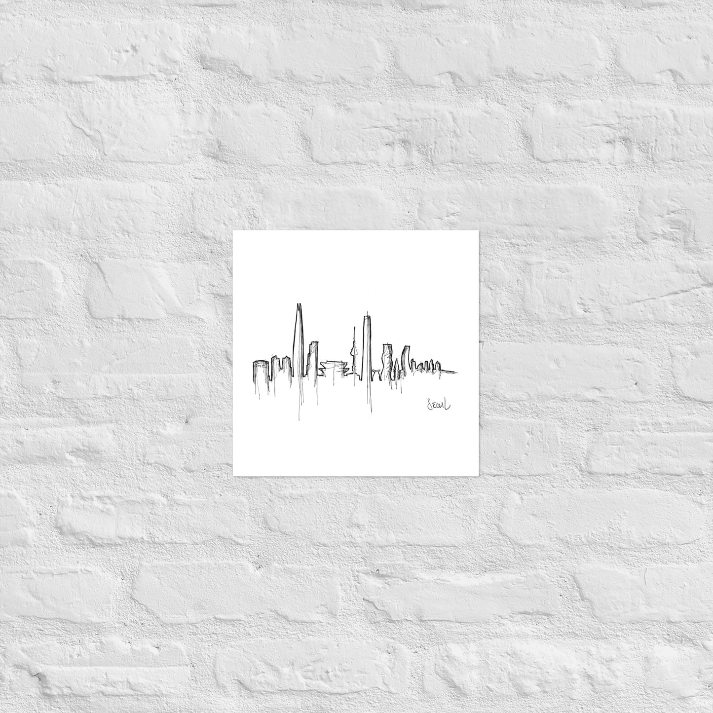 Seoul Skyline Art Print, Seoul Print, Seoul Poster, Wall Art, Original Art, Minimalist Art Travel Gift Home Decor Office Decor