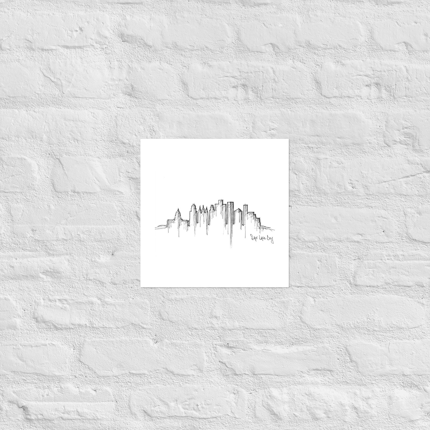 Salt Lake City Skyline Art Print, Salt Lake City Print, Salt Lake City Poster, Wall Art, Original Art, Minimalist Art Travel Gift Home Decor