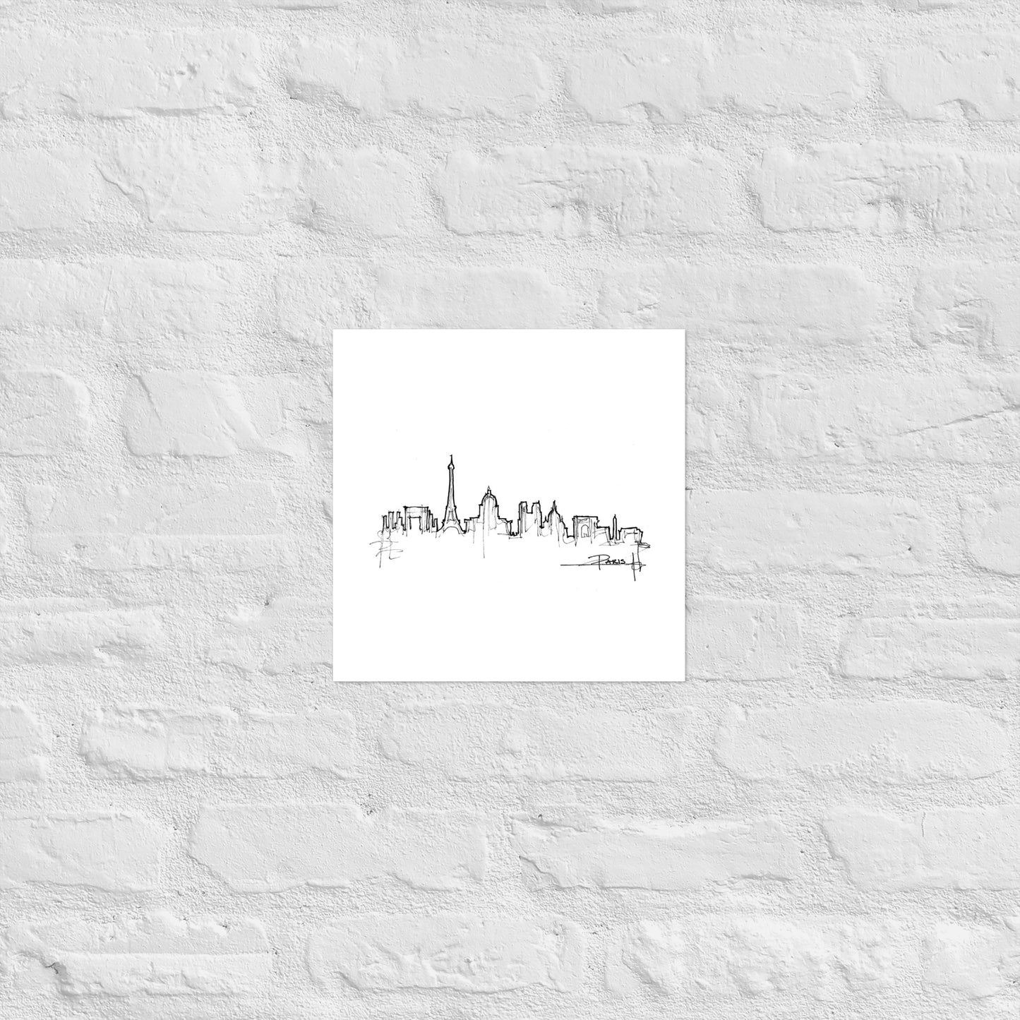 Paris Skyline Art Print, Paris Print, Paris Poster, Wall Art, Original Art, Minimalist Art, Office Decor, Travel Gift, Home Decor