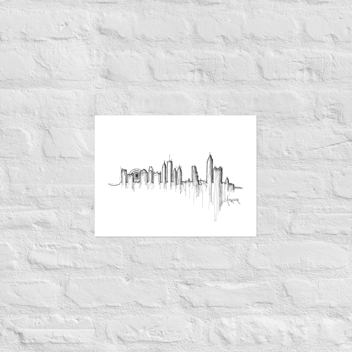 Atlanta Skyline Art Print, Atlanta Print, Atlanta Poster, Wall Art, Original Art Minimalist