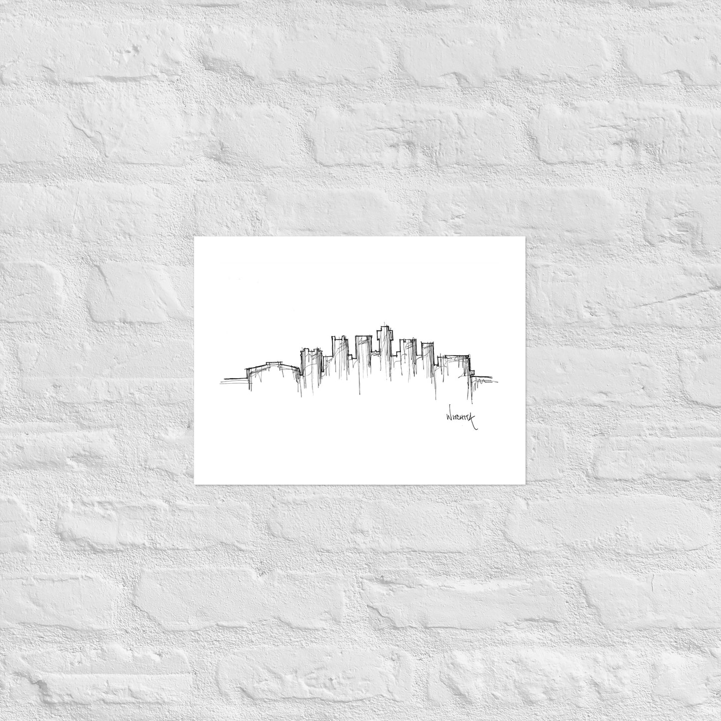 Wichita Skyline Art Print, Wichita Print, Wichita Poster, Wall Art, Original Art, Minimalist Art, Travel Gift, Home Decor, Office Decor