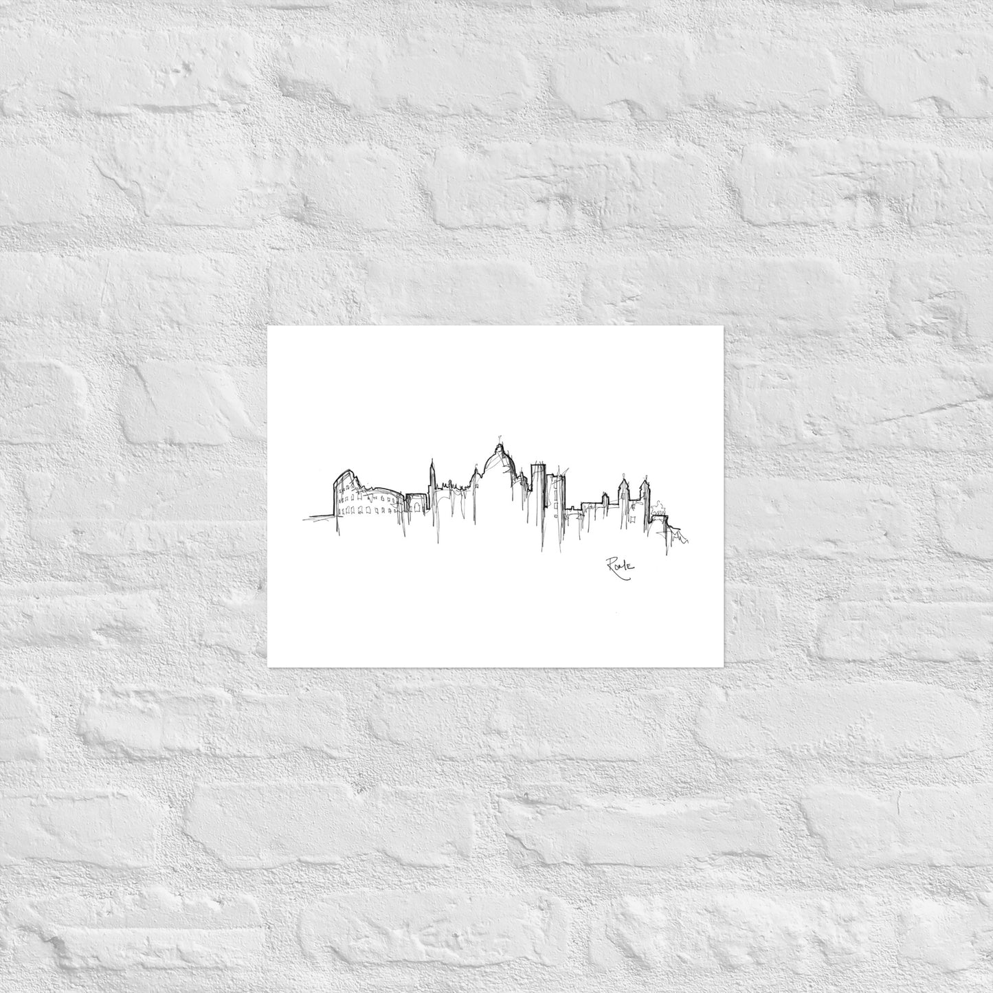 Rome Skyline Art Print, Rome Print, Rome Poster, Wall Art, Original Art, Minimalist Art, Travel Gift, Home Decor, Office Decor