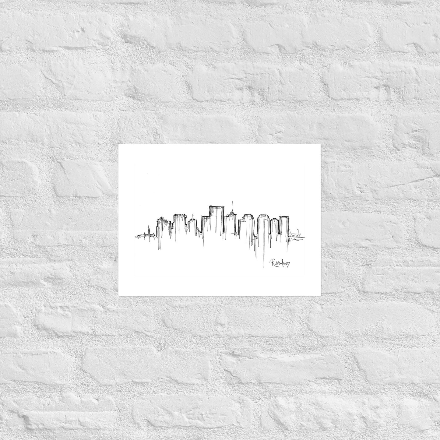 Richmond Skyline Art Print, Richmond Print, Richmond Poster, Wall Art, Original Art, Minimalist Art, Travel Gift, Home Decor, Office