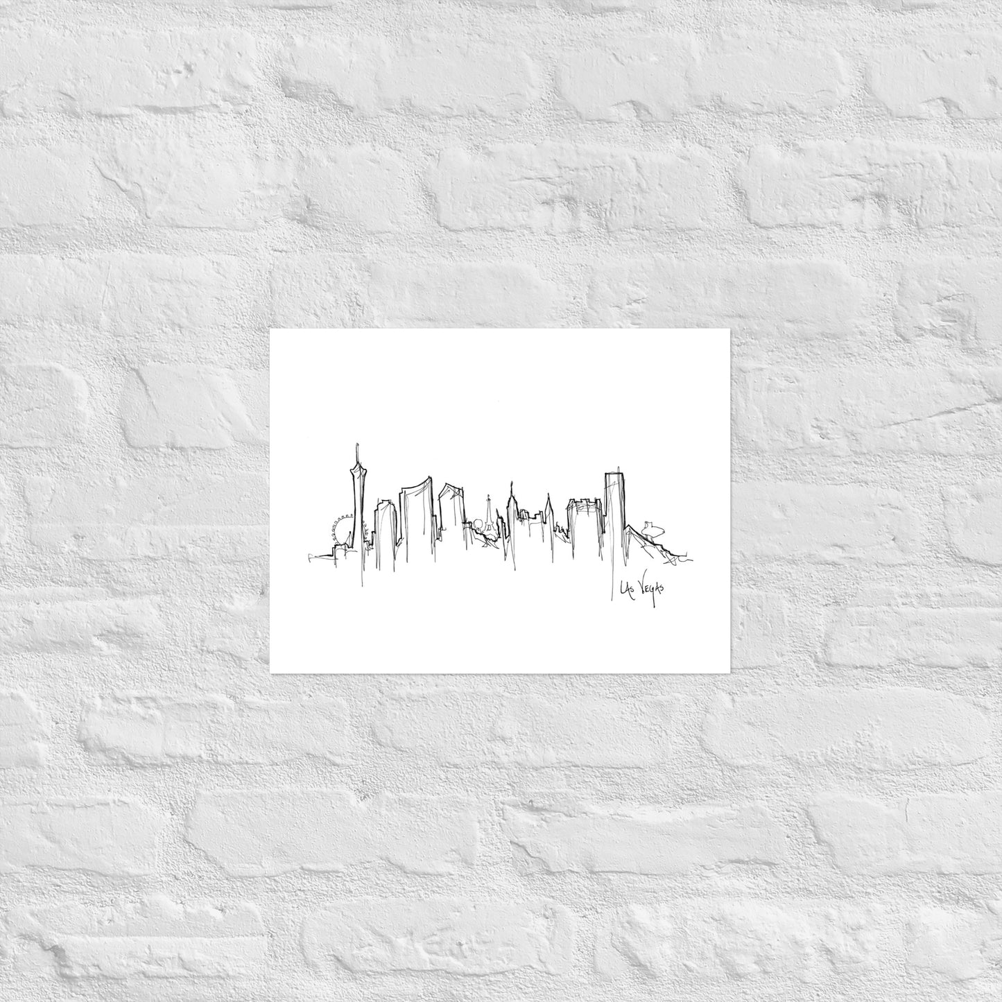 Las Vegas Skyline Art Print, Las Vegas Print, Las Vegas Poster, Wall Art, Original Art Minimalist Art Travel Gift Home Decor Office