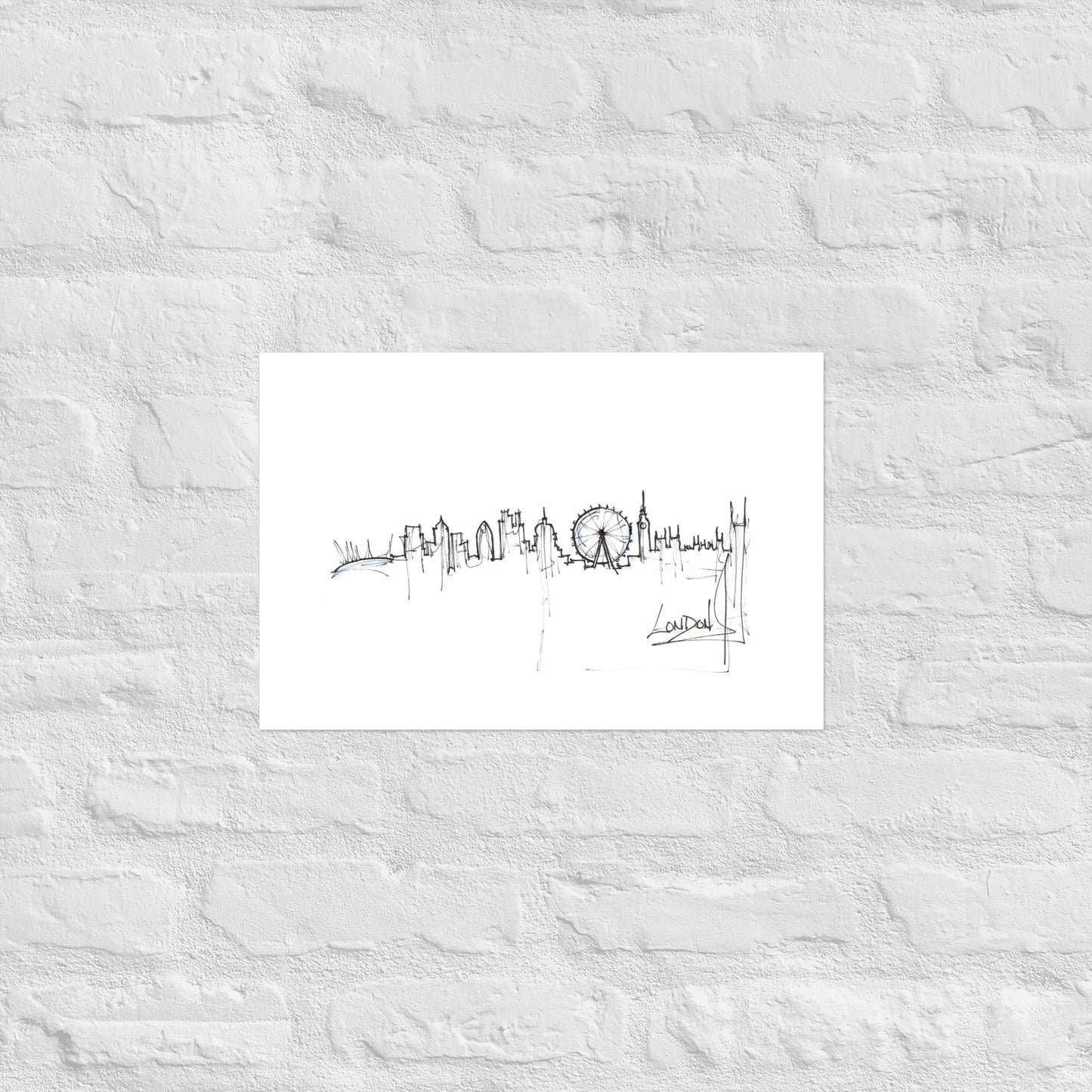 London Skyline Canvas Art Print, London Print, London Poster, Wall Art, Original Art, Minimalist, Office Decor, Travel Gift, Home Decor