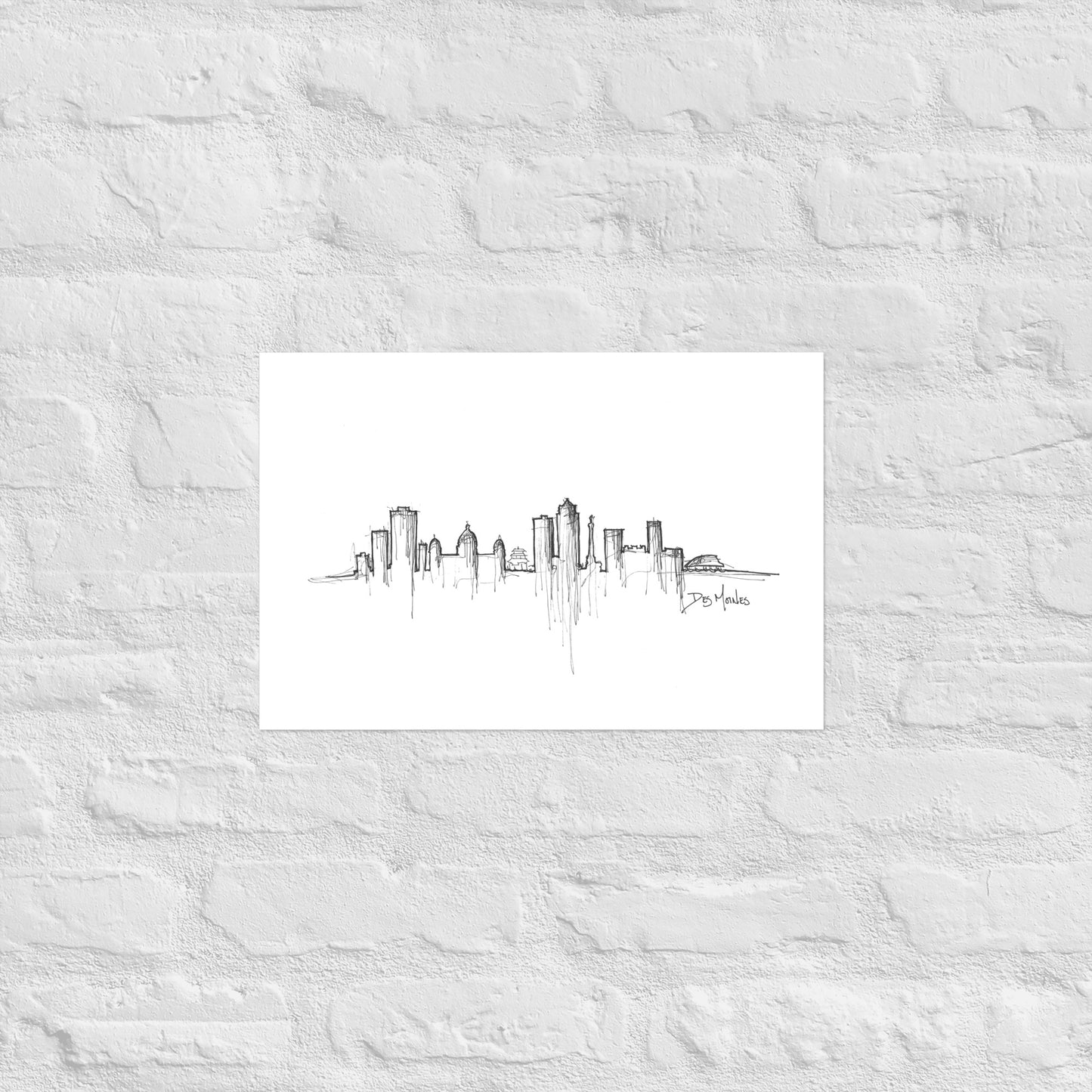 Des Moines Skyline Art Print, Des Moines Print, Des Moines Poster, Wall Art, Original Art Minimalist Art Travel Gift Home Decor Office Decor