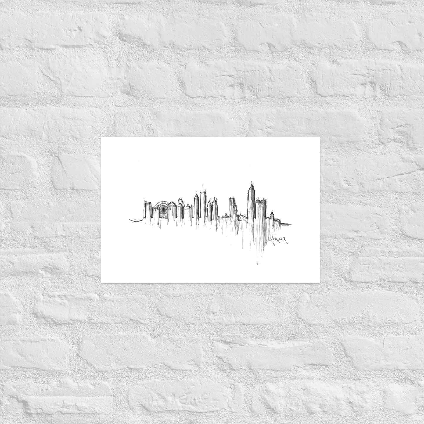 Atlanta Skyline Art Print, Atlanta Print, Atlanta Poster, Wall Art, Original Art Minimalist