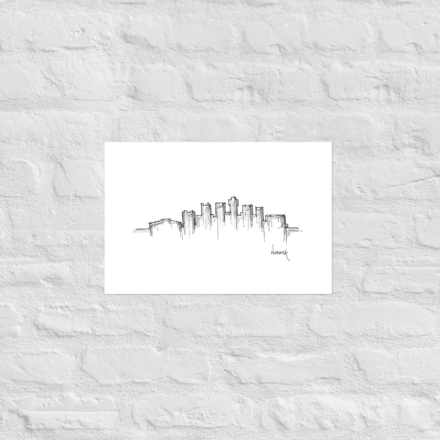 Wichita Skyline Art Print, Wichita Print, Wichita Poster, Wall Art, Original Art, Minimalist Art, Travel Gift, Home Decor, Office Decor