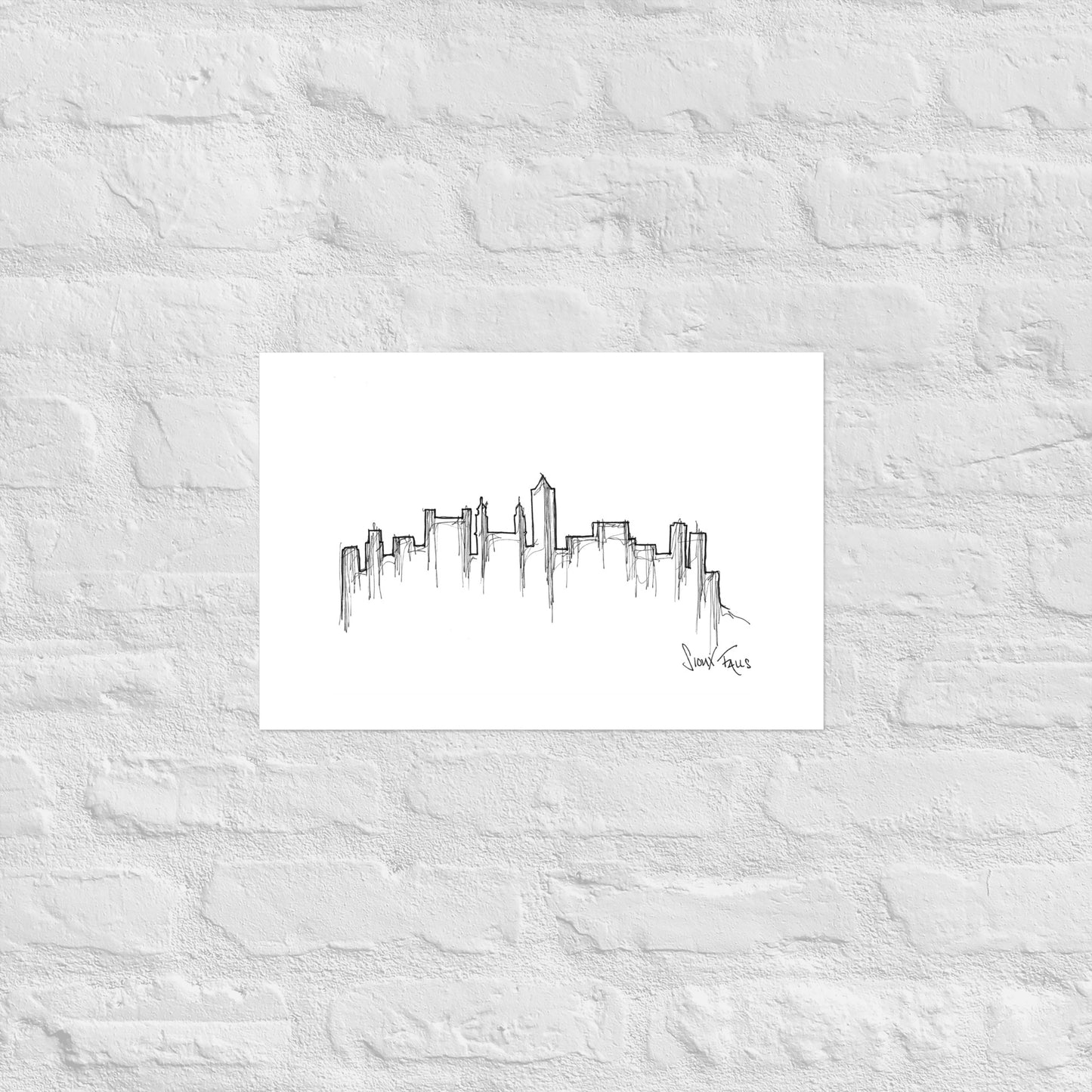 Sioux Falls Skyline Art Print, Sioux Falls Print, Sioux Falls Poster, Wall Art, Original Art, Minimalist Art Travel Gift Home Decor Office