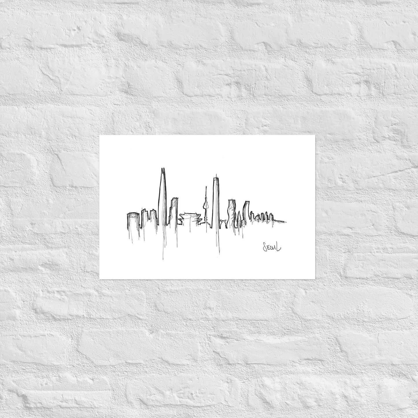 Seoul Skyline Art Print, Seoul Print, Seoul Poster, Wall Art, Original Art, Minimalist Art Travel Gift Home Decor Office Decor