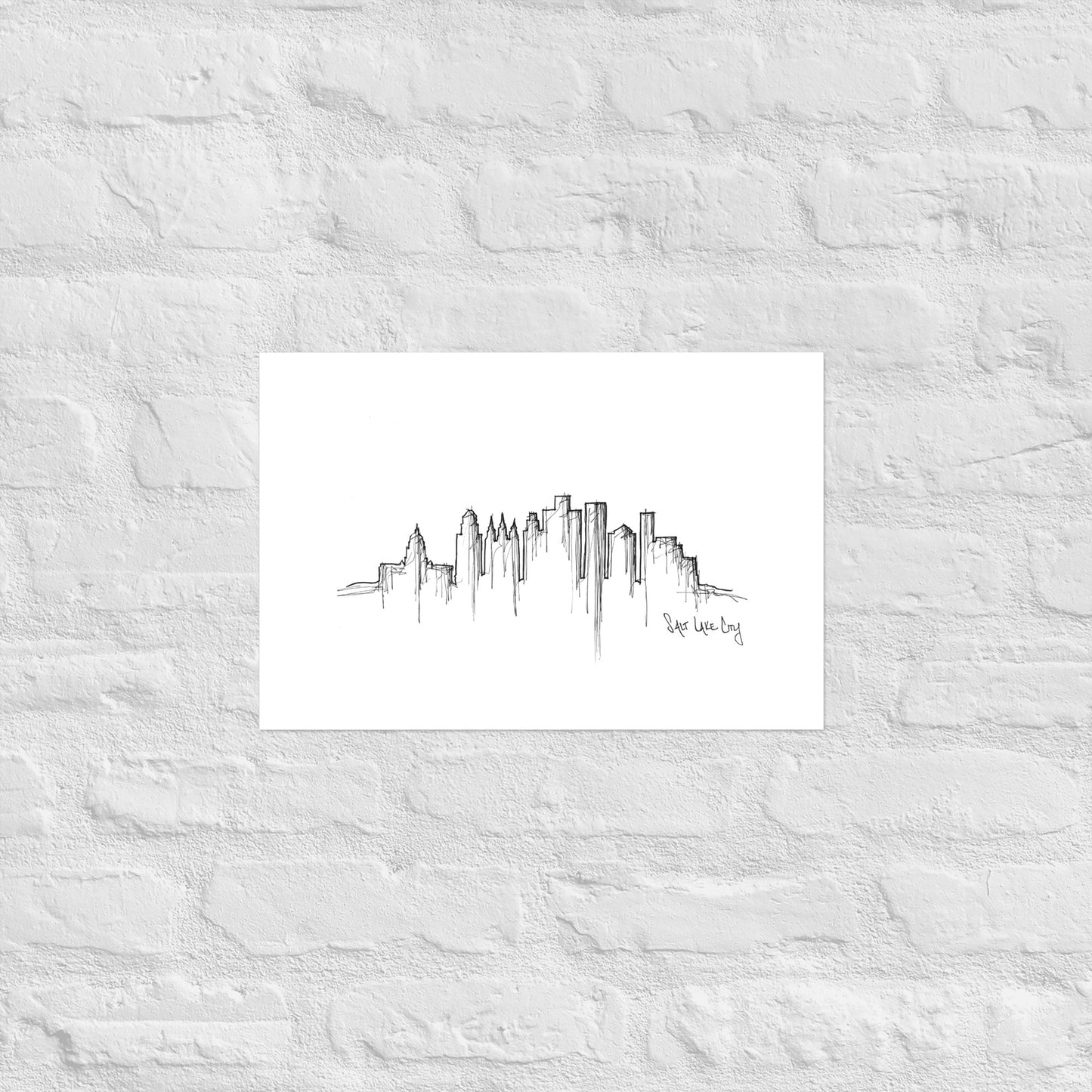 Salt Lake City Skyline Art Print, Salt Lake City Print, Salt Lake City Poster, Wall Art, Original Art, Minimalist Art Travel Gift Home Decor