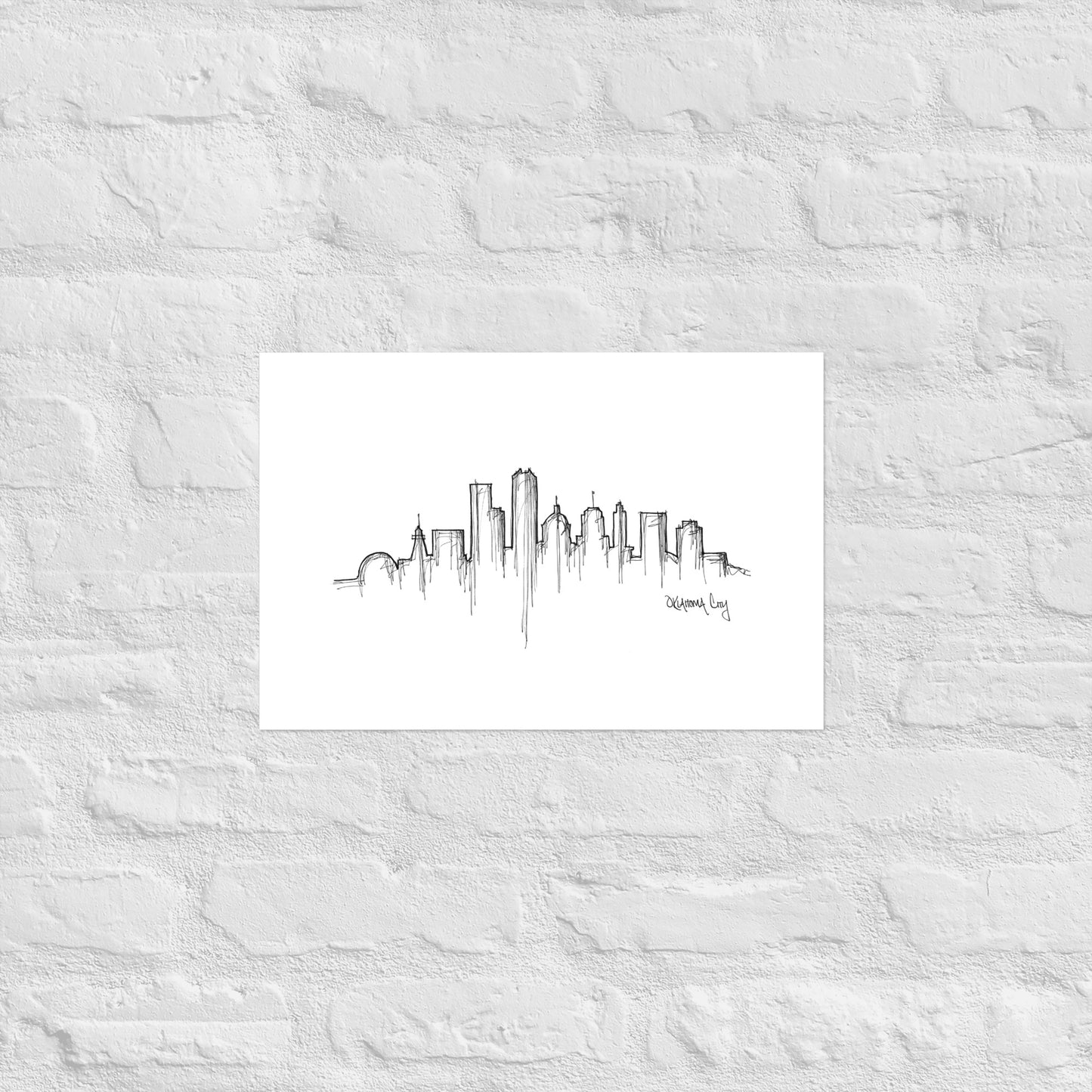 Oklahoma City Skyline Art Print, Oklahoma City Print, Oklahoma City Poster, Wall Art, Original Art Minimalist Art Travel Gift Home Decor