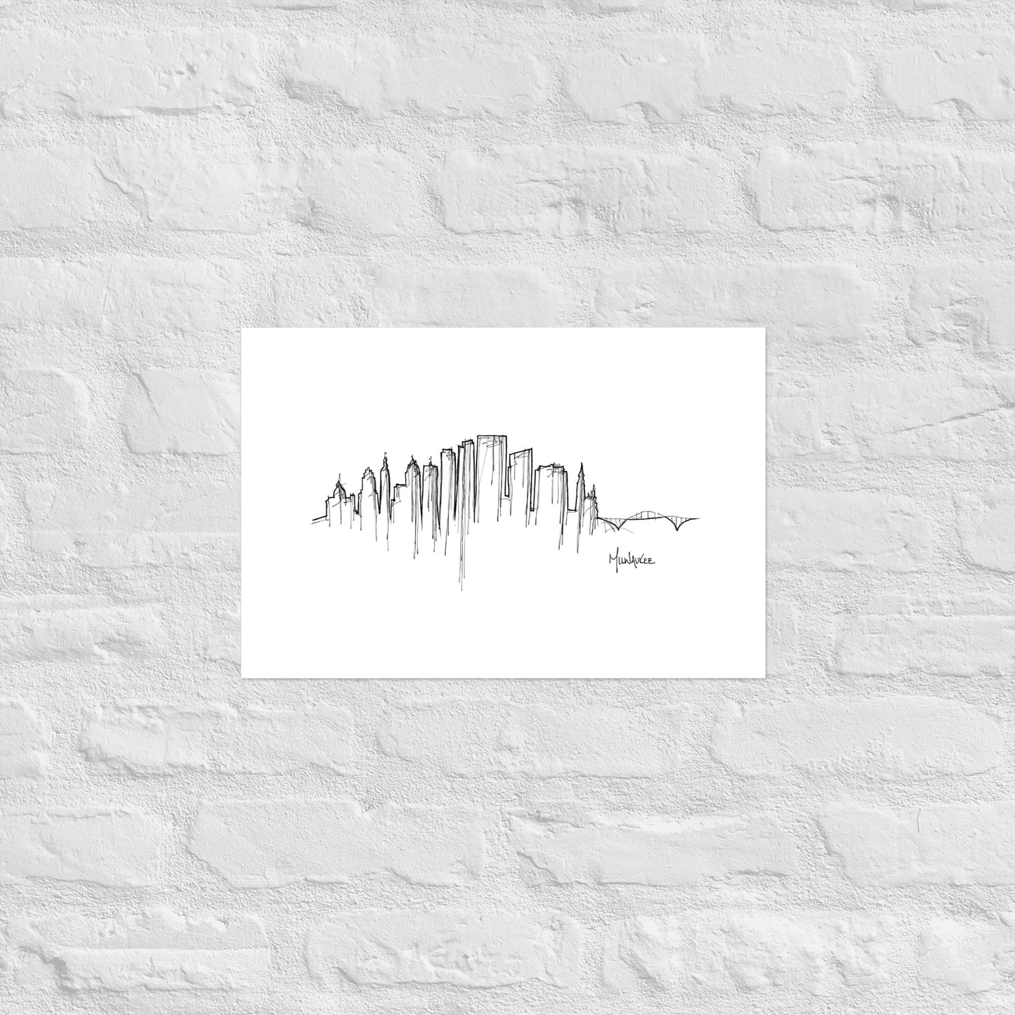 Milwaukee Skyline Art Print, Milwaukee Print, Milwaukee Poster, Wall Art, Original Art Minimalist Art Travel Gift Home Decor Office