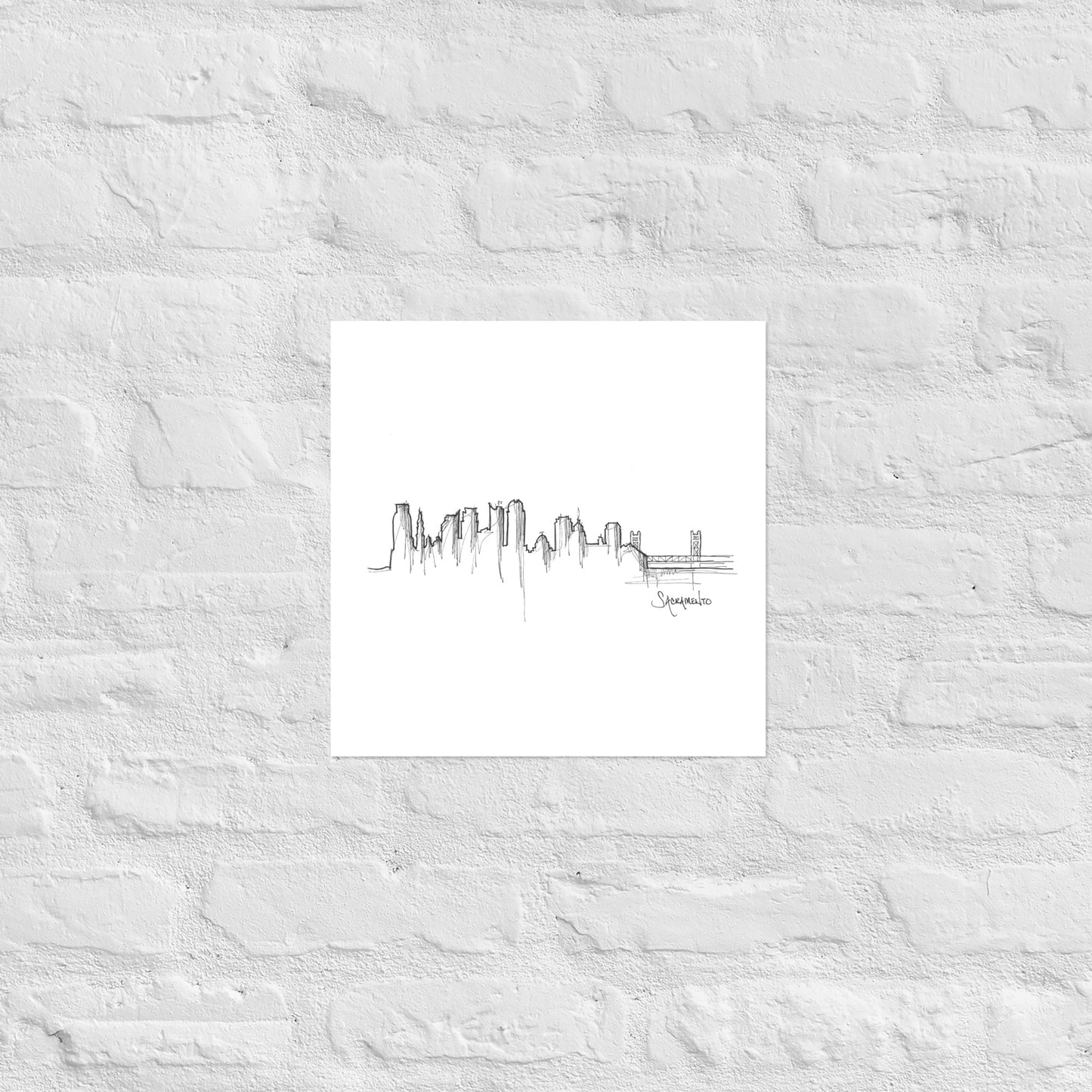 Sacramento Skyline Art Print, Sacramento Print, Sacramento Poster, Wall Art, Original Art Minimalist Art Travel Gift Home Decor Office