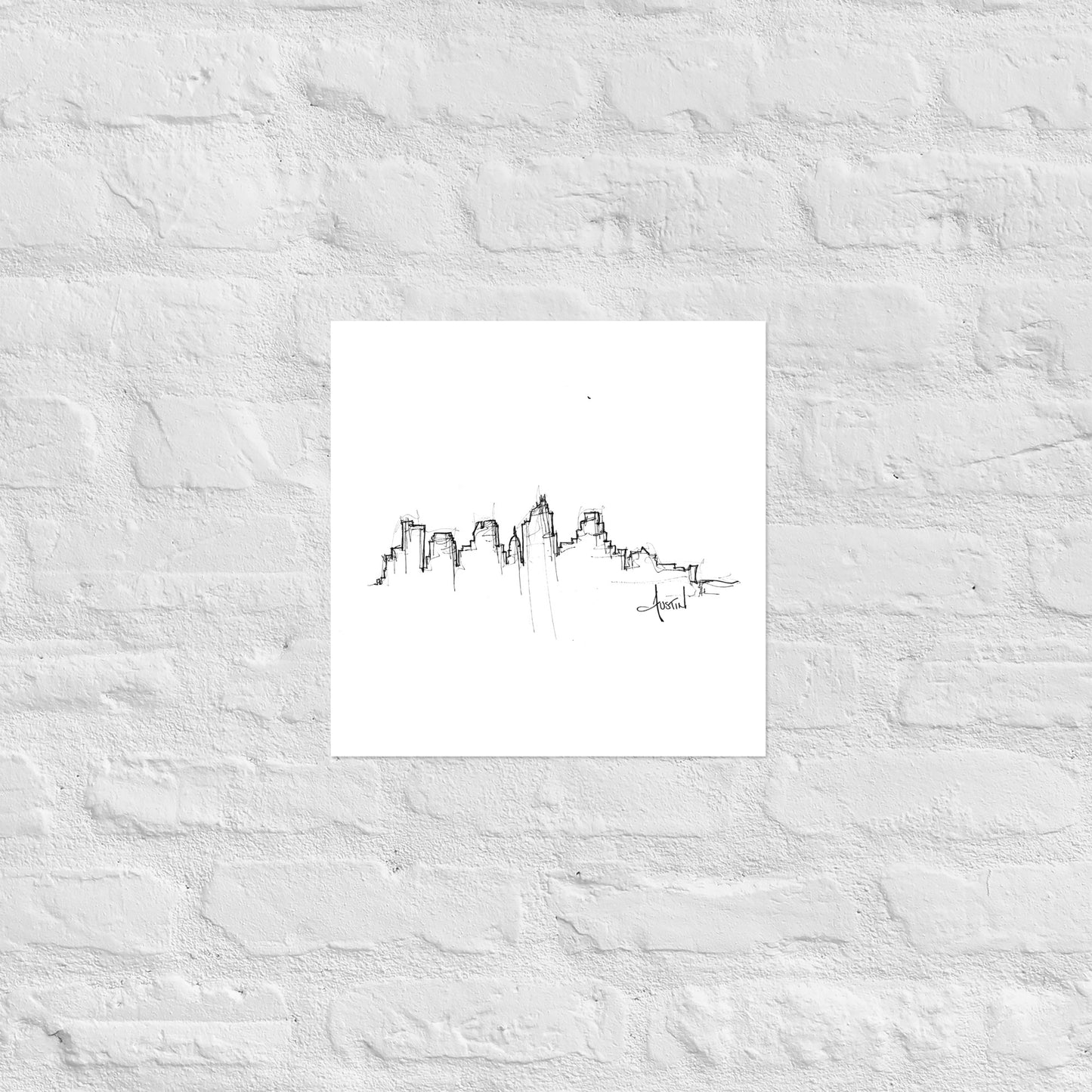 Austin TX Skyline Art Print, Austin Print, Austin Poster, Wall Art, Original Art, Minimalist Art, Office Decor, Travel Gift, Home Decor