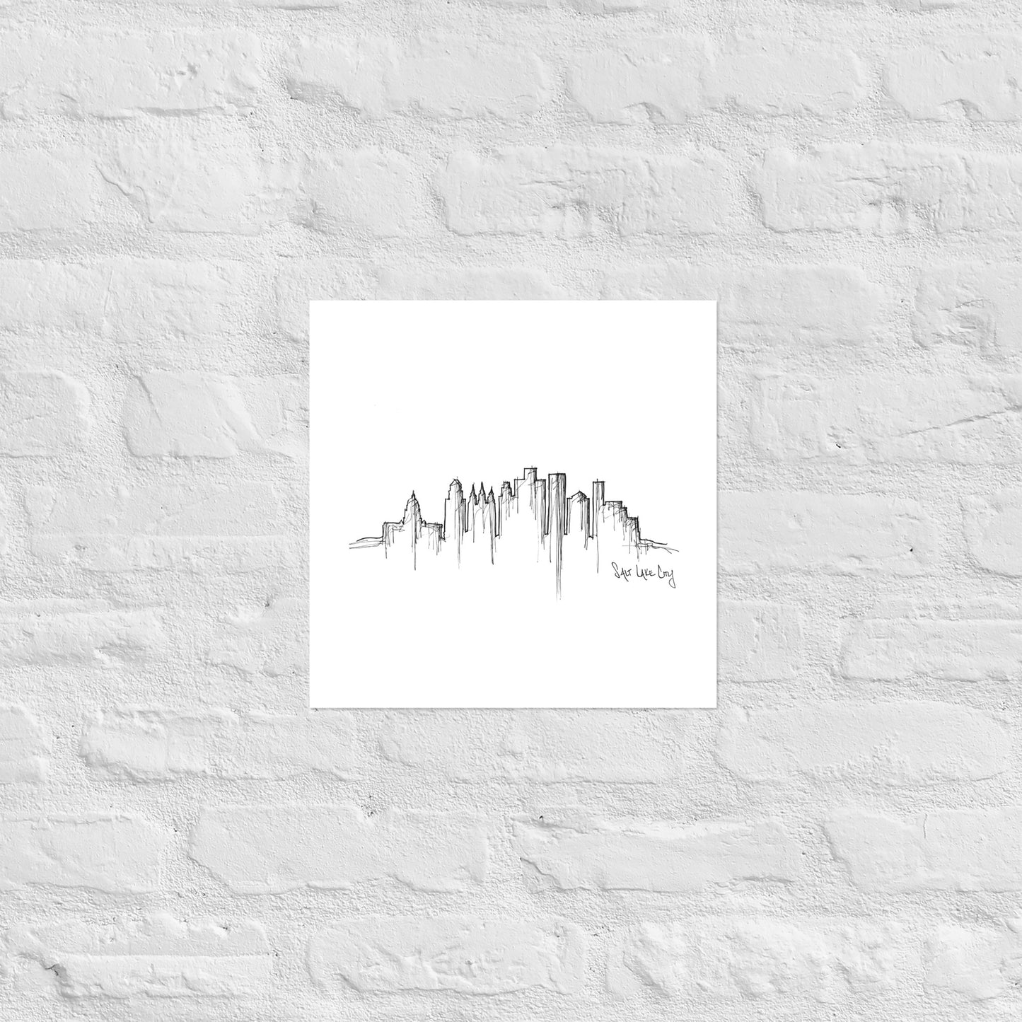 Salt Lake City Skyline Art Print, Salt Lake City Print, Salt Lake City Poster, Wall Art, Original Art, Minimalist Art Travel Gift Home Decor