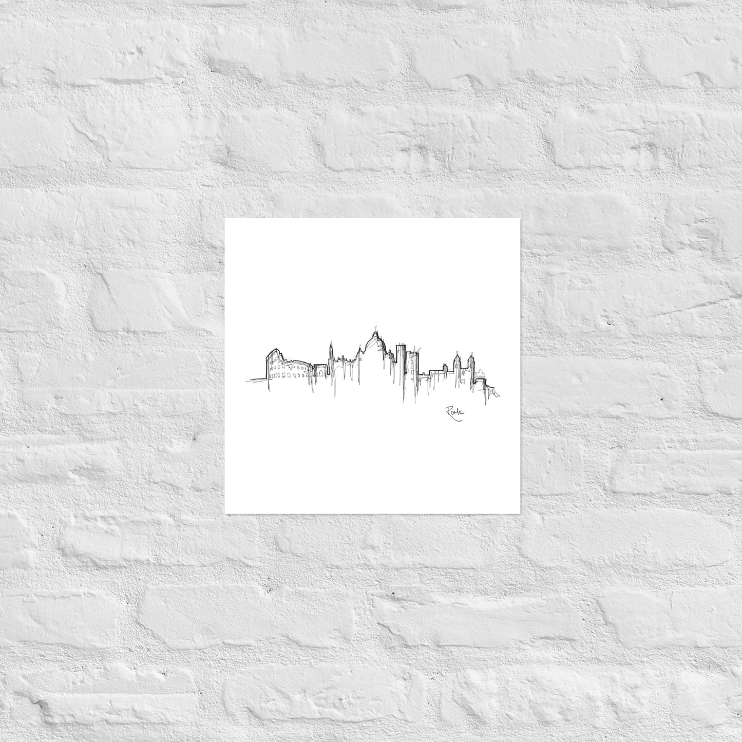 Rome Skyline Art Print, Rome Print, Rome Poster, Wall Art, Original Art, Minimalist Art, Travel Gift, Home Decor, Office Decor