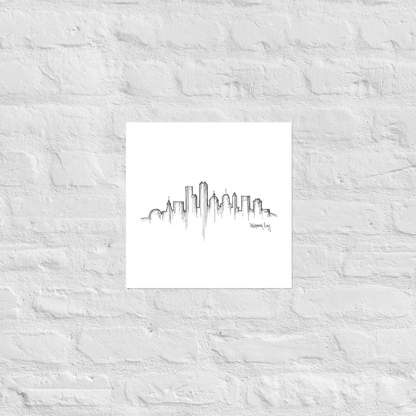 Oklahoma City Skyline Art Print, Oklahoma City Print, Oklahoma City Poster, Wall Art, Original Art Minimalist Art Travel Gift Home Decor