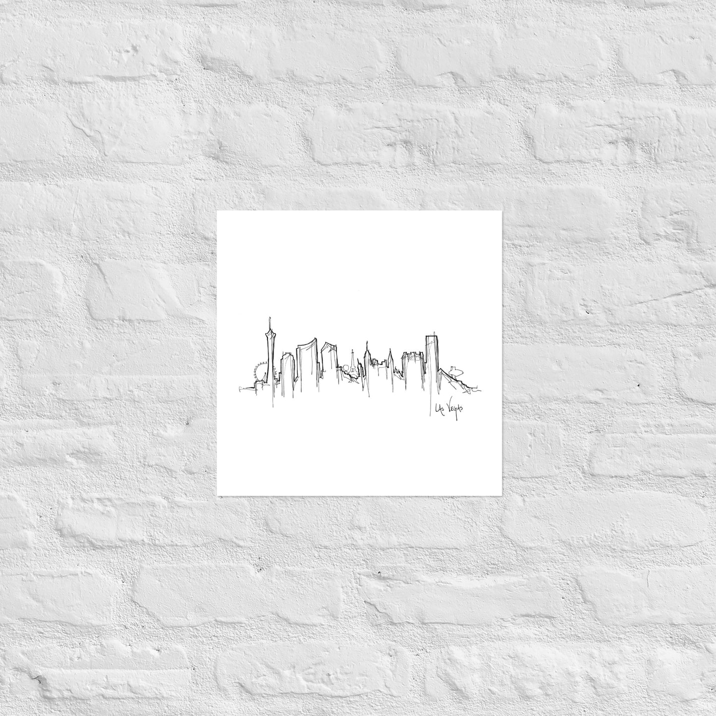 Las Vegas Skyline Art Print, Las Vegas Print, Las Vegas Poster, Wall Art, Original Art Minimalist Art Travel Gift Home Decor Office