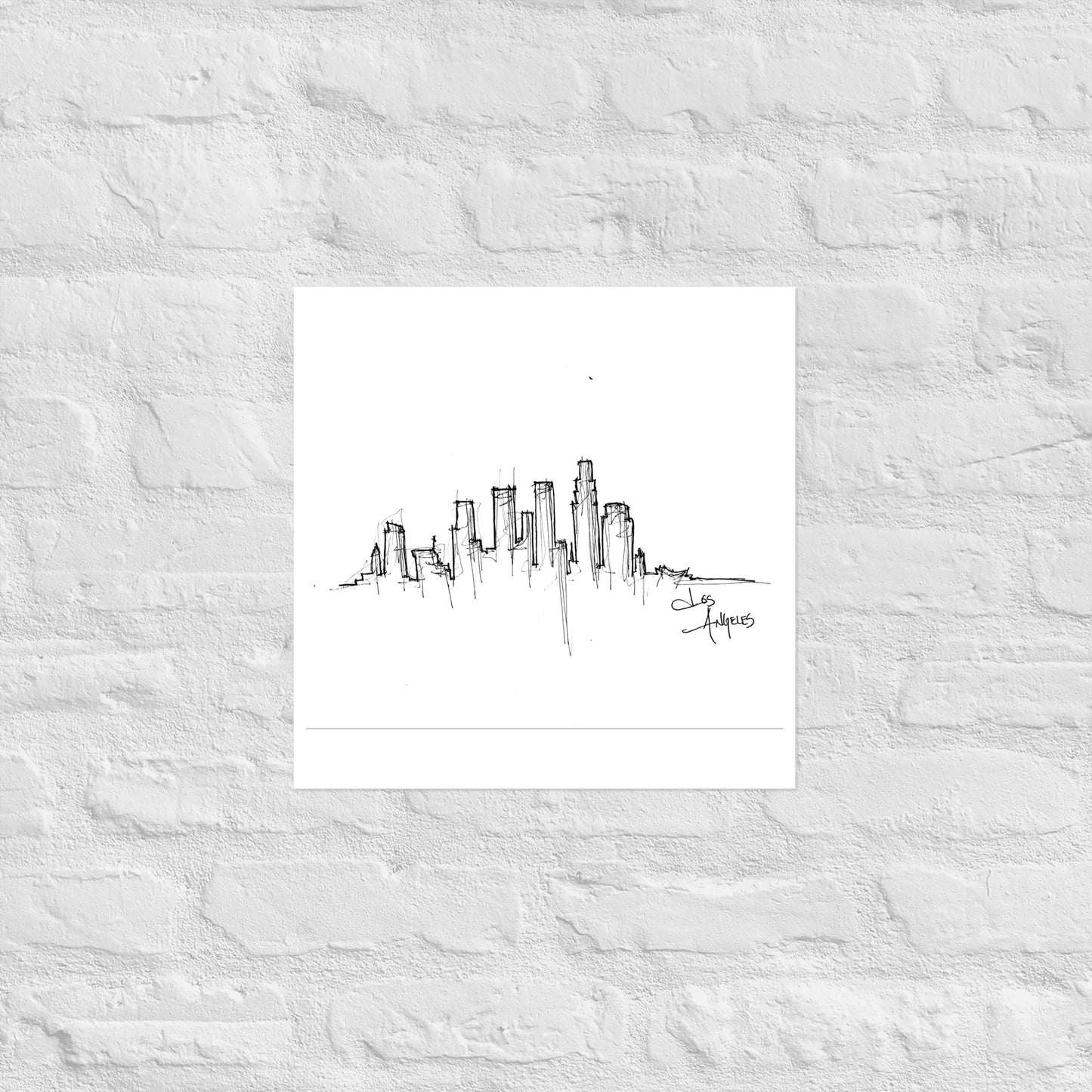 Los Angeles Skyline Art Print, Los Angeles Print, Los Angeles Poster, Wall Art, Original Art, Minimalist Office Decor Travel Gift Home Decor