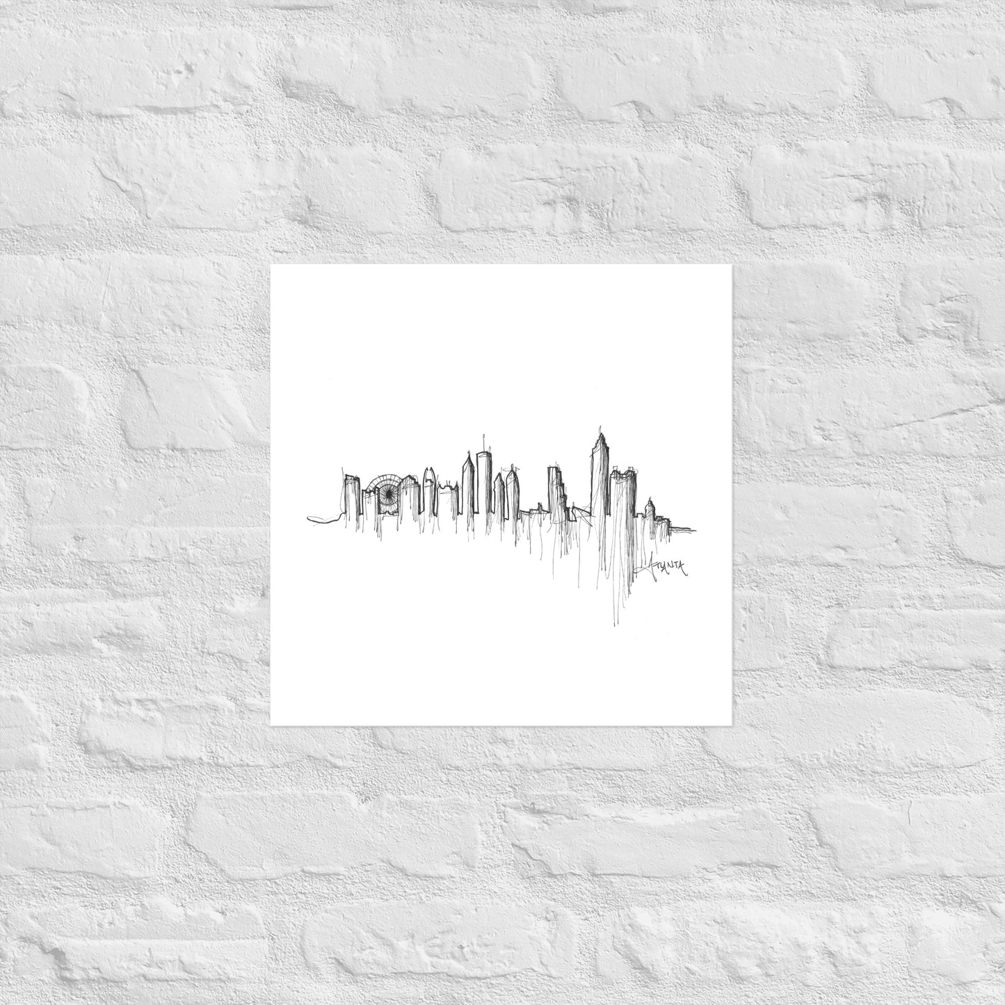 Atlanta Skyline Art Print, Atlanta Print, Atlanta Poster, Wall Art, Original Art Minimalist