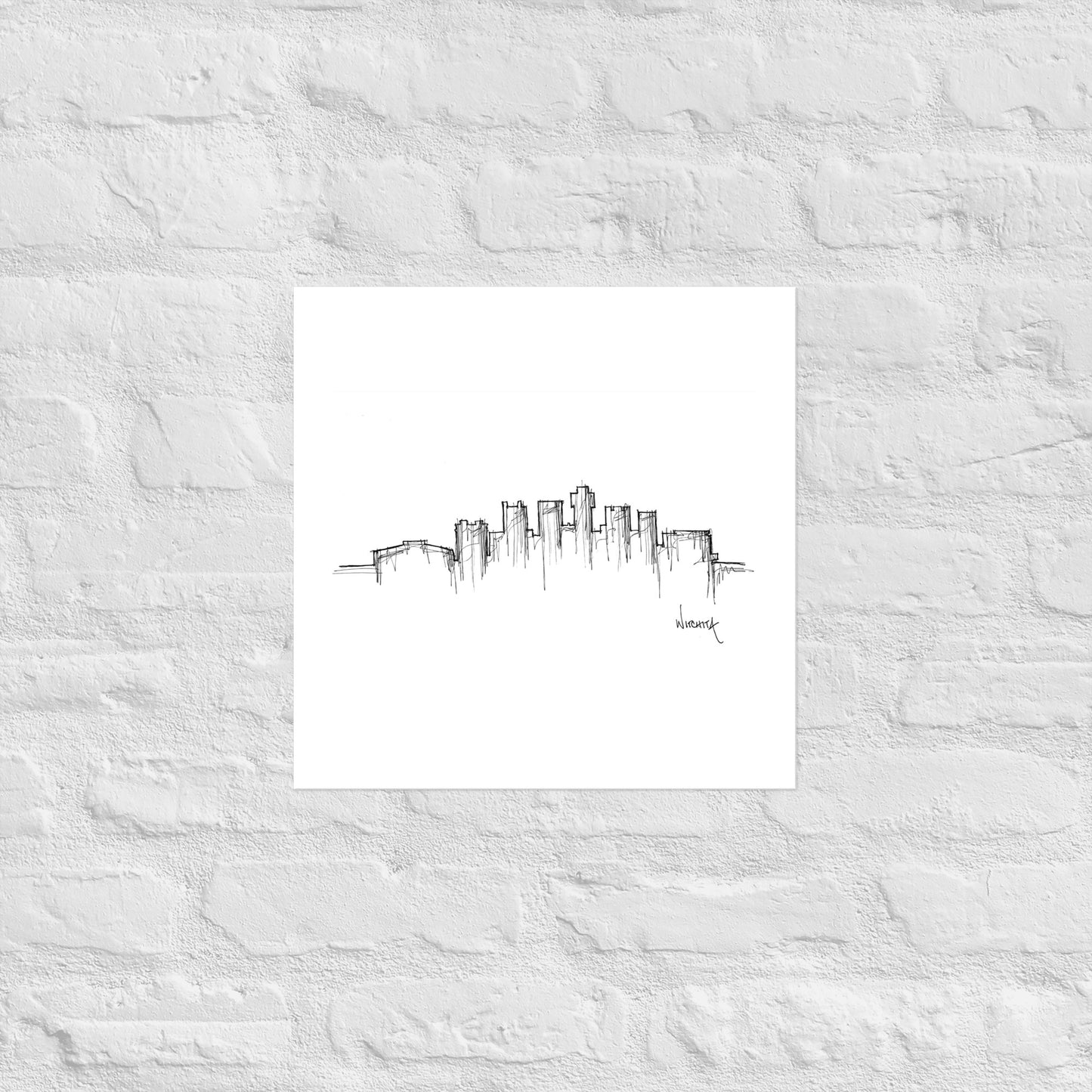 Wichita Skyline Art Print, Wichita Print, Wichita Poster, Wall Art, Original Art, Minimalist Art, Travel Gift, Home Decor, Office Decor