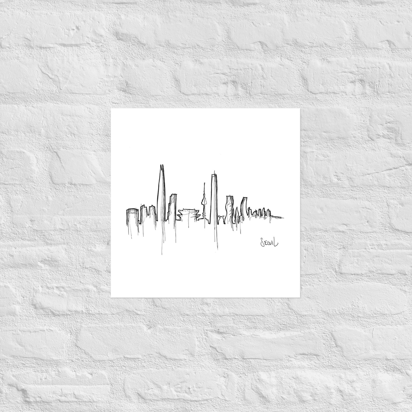 Seoul Skyline Art Print, Seoul Print, Seoul Poster, Wall Art, Original Art, Minimalist Art Travel Gift Home Decor Office Decor