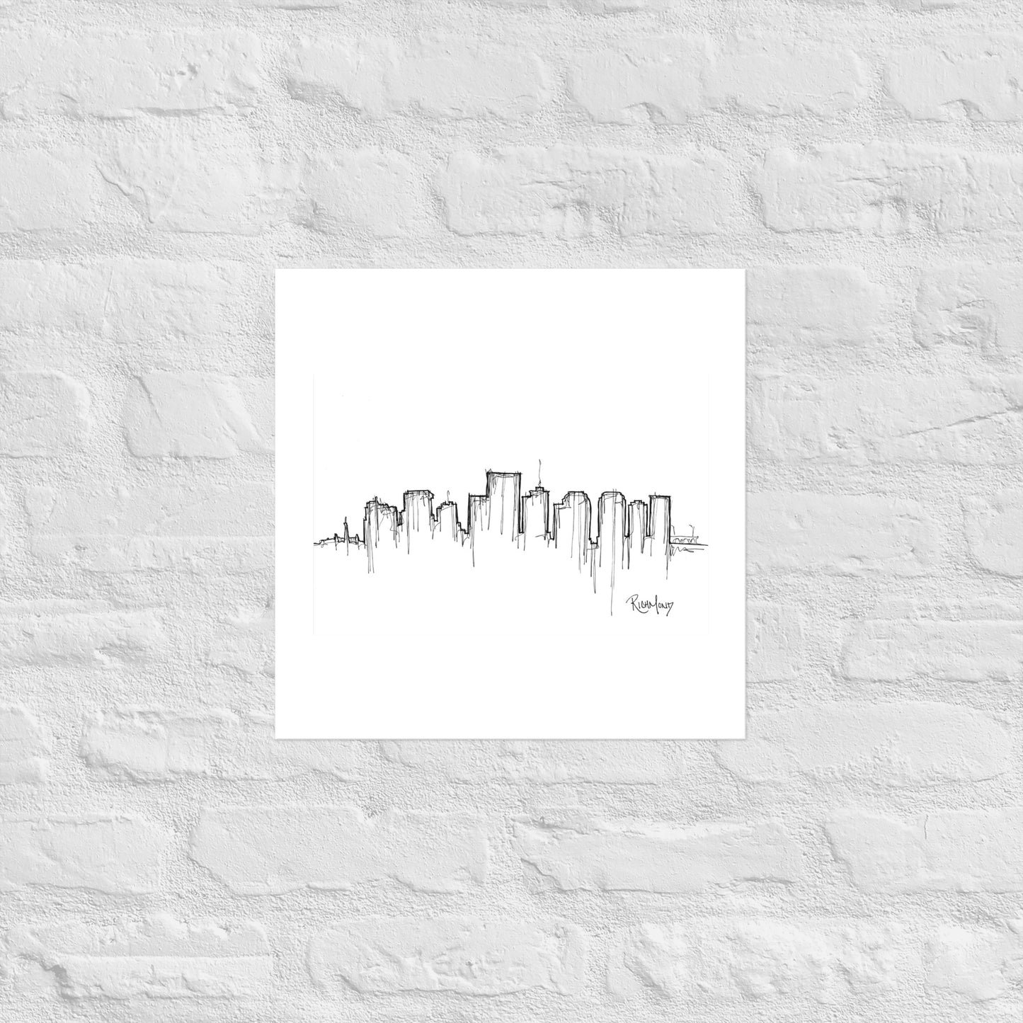 Richmond Skyline Art Print, Richmond Print, Richmond Poster, Wall Art, Original Art, Minimalist Art, Travel Gift, Home Decor, Office