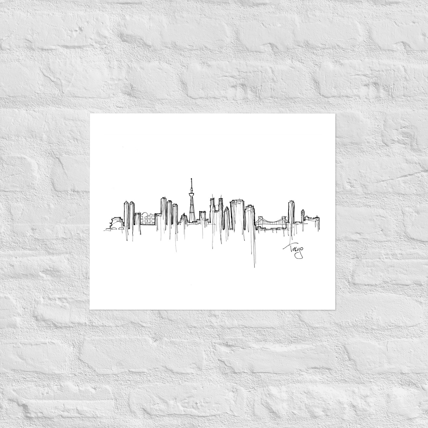 Tokyo Skyline Art Print, Tokyo Print, Tokyo Poster, Wall Art, Original Art, Minimalist Art, Travel Gift, Home Decor, Office Decor