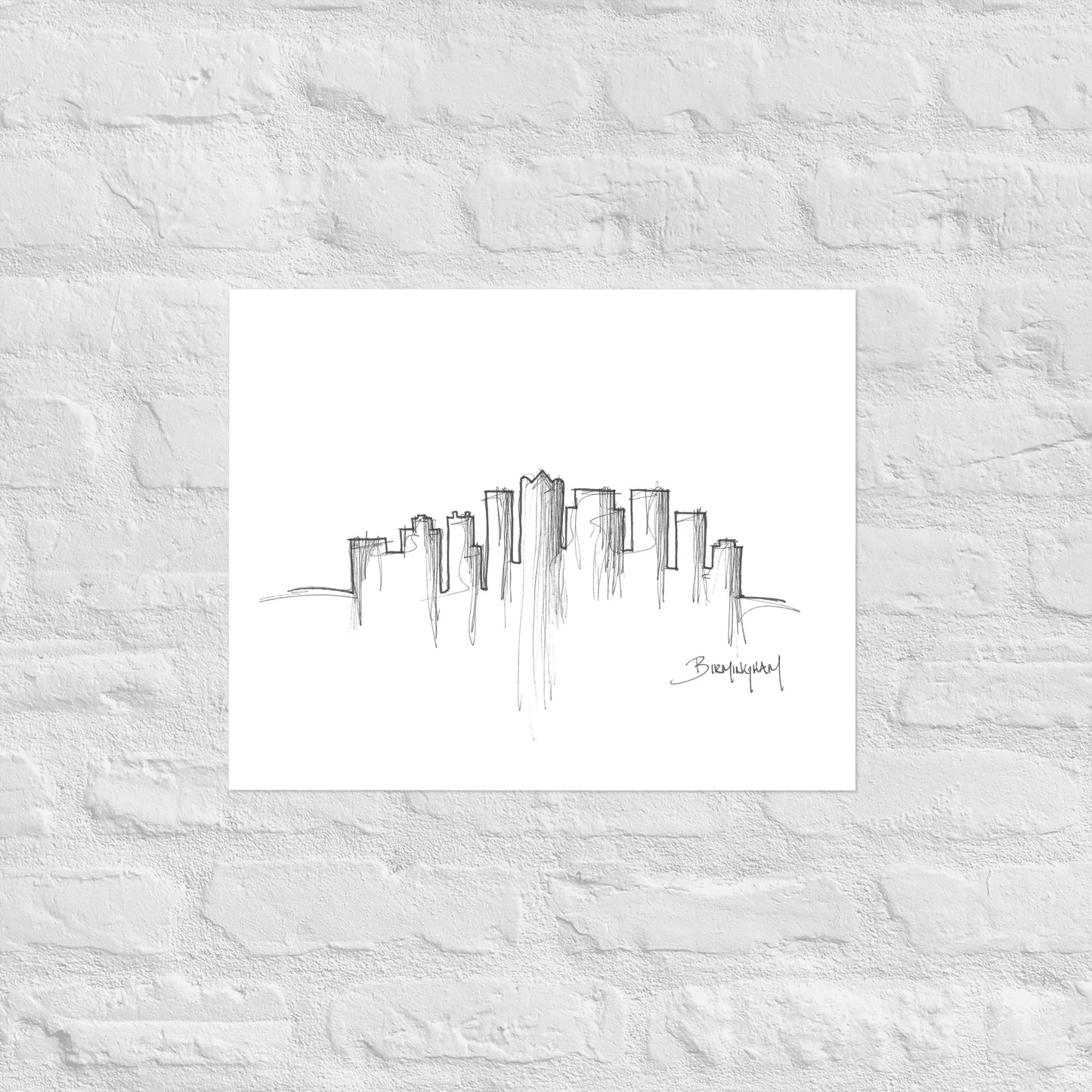 Birmingham Skyline Art Print, Birmingham Print, Birmingham Poster, Wall Art, Original Art Minimalist Art Travel Gift Home Decor Office Decor