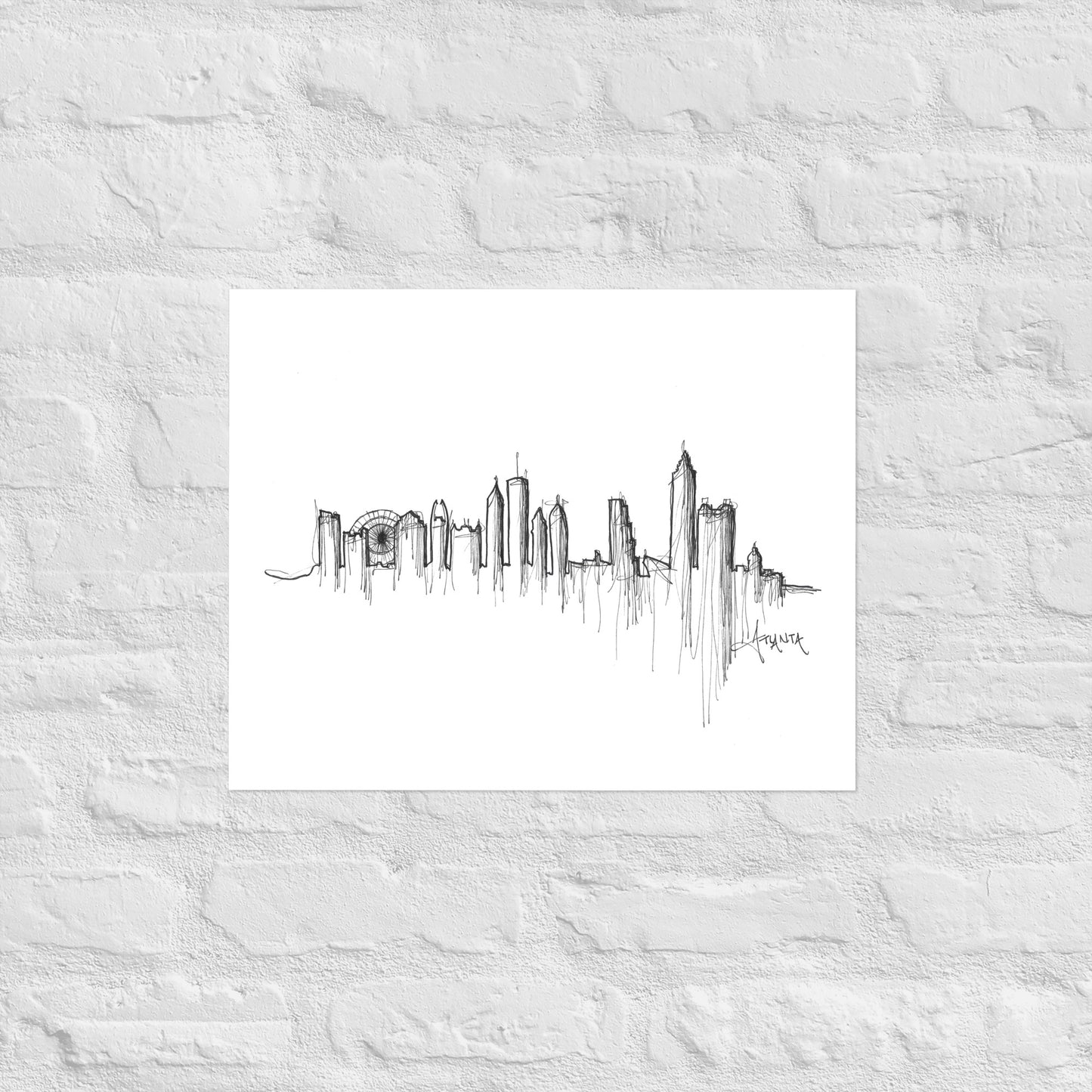 Atlanta Skyline Art Print, Atlanta Print, Atlanta Poster, Wall Art, Original Art Minimalist